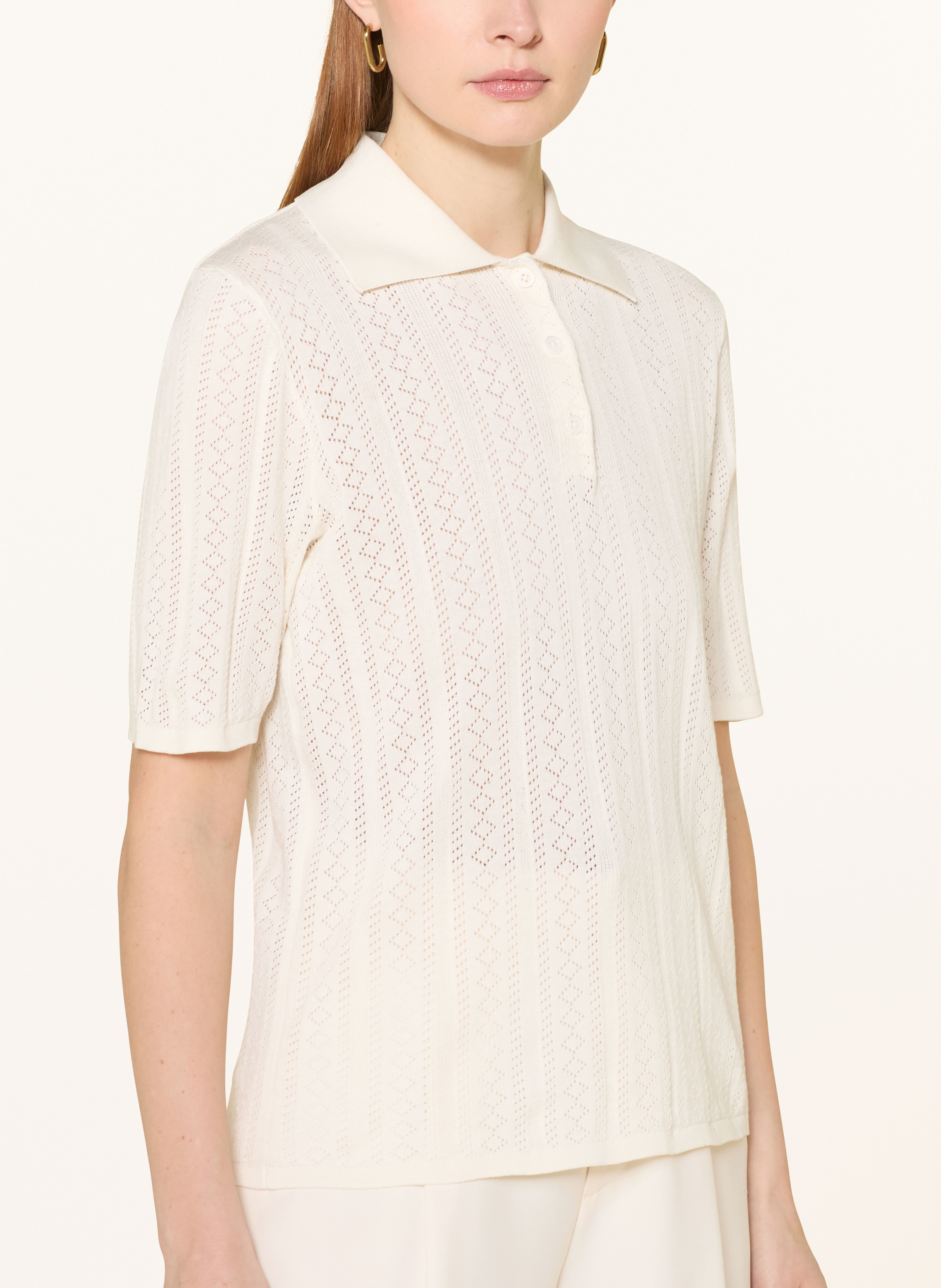 Thumbnail - Selected Femme Strick-Poloshirt weiss