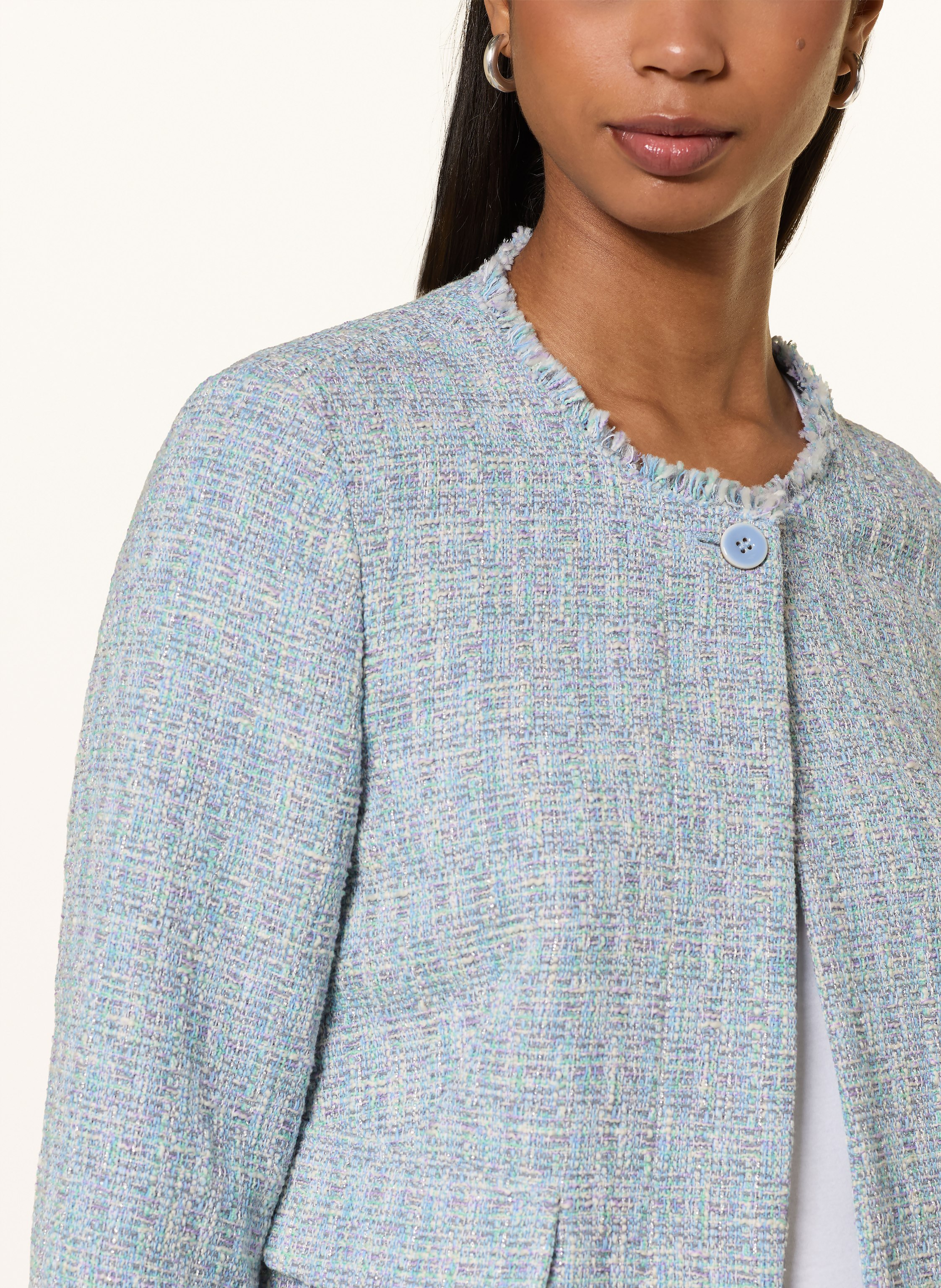 Thumbnail - Marc Cain Kastenjacke Aus Bouclé Mit Glitzergarn blau