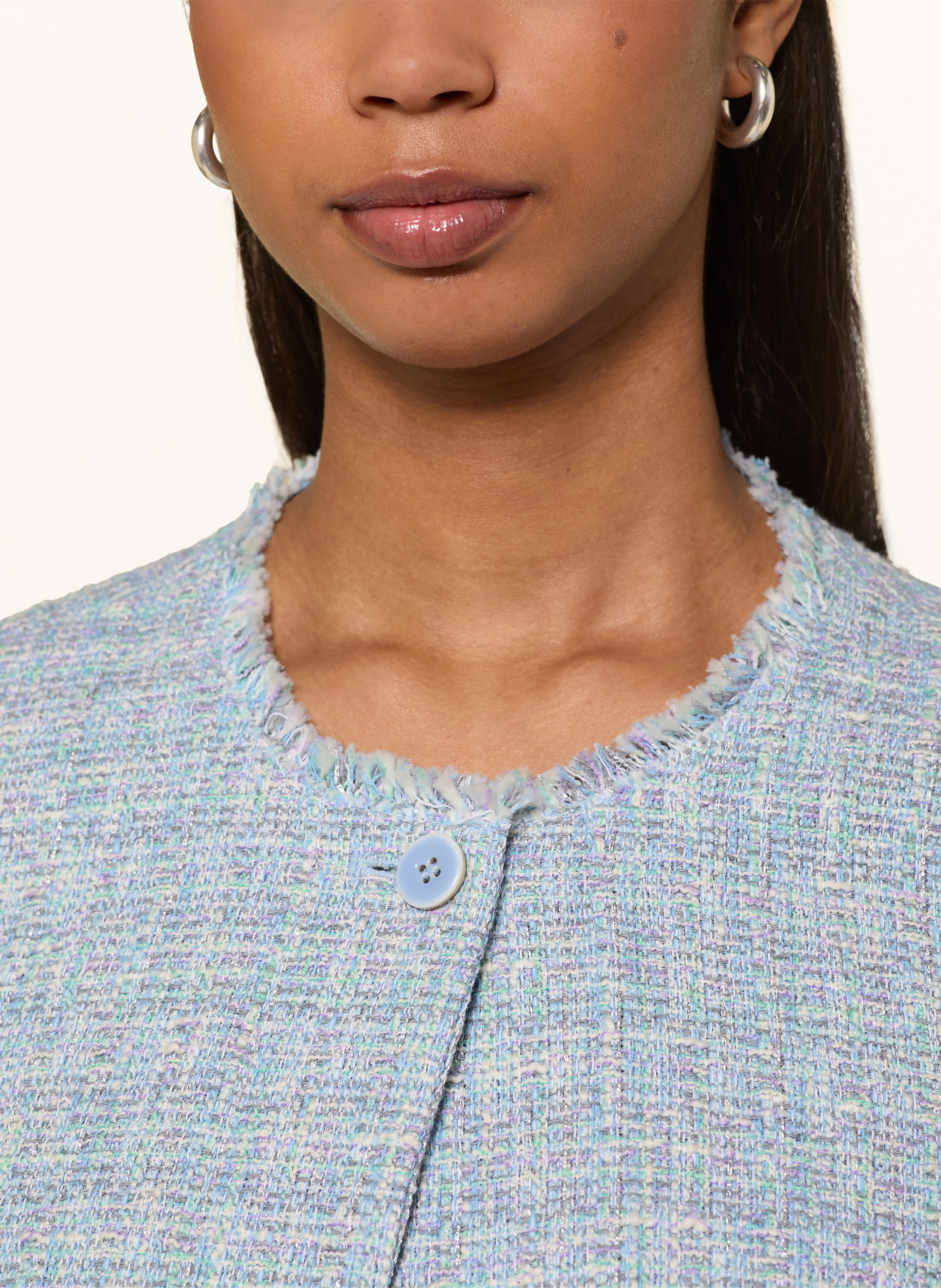 Thumbnail - Marc Cain Kastenjacke Aus Bouclé Mit Glitzergarn blau