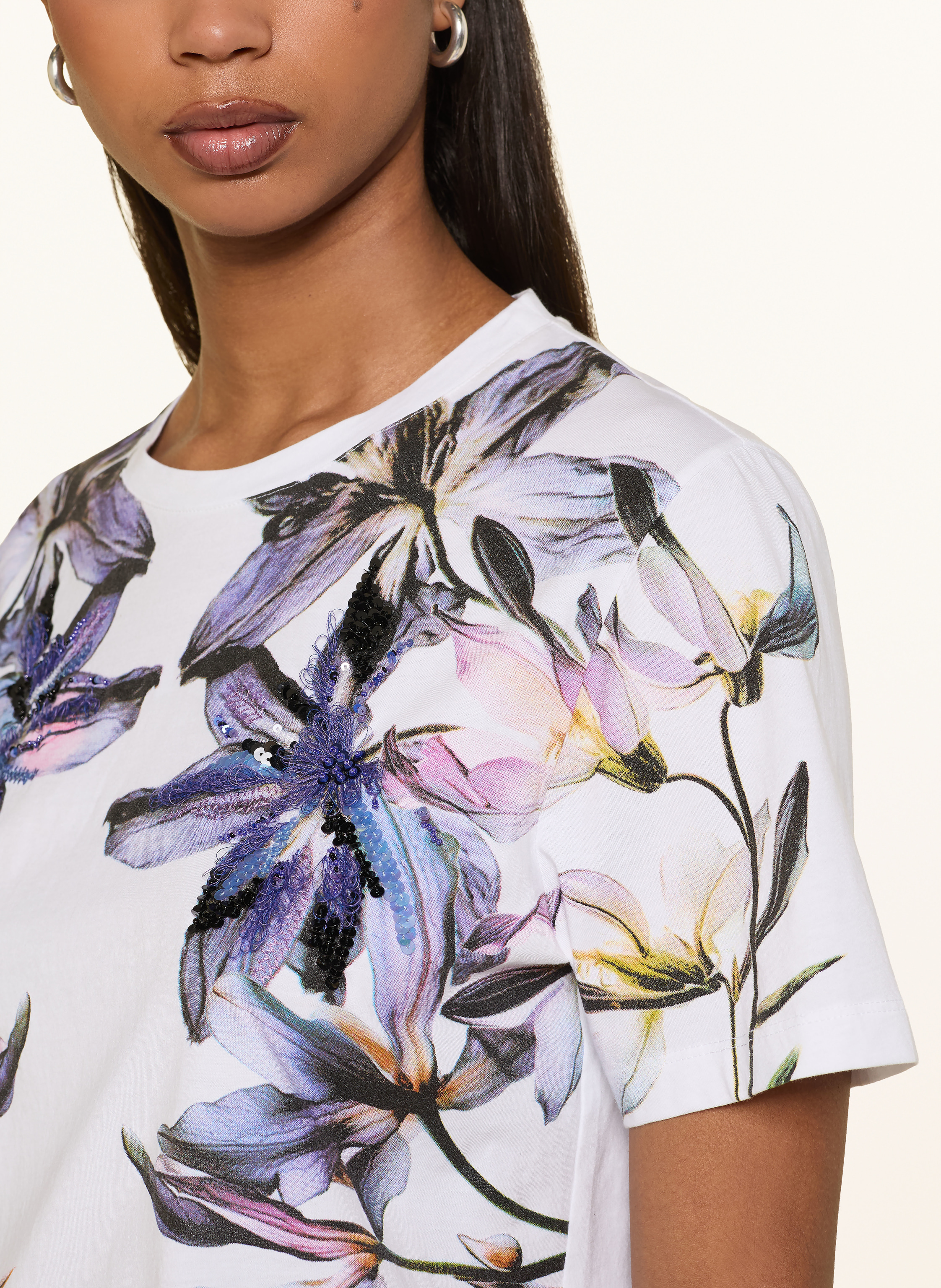 Thumbnail - Marc Cain T-Shirt Mit Pailletten weiss