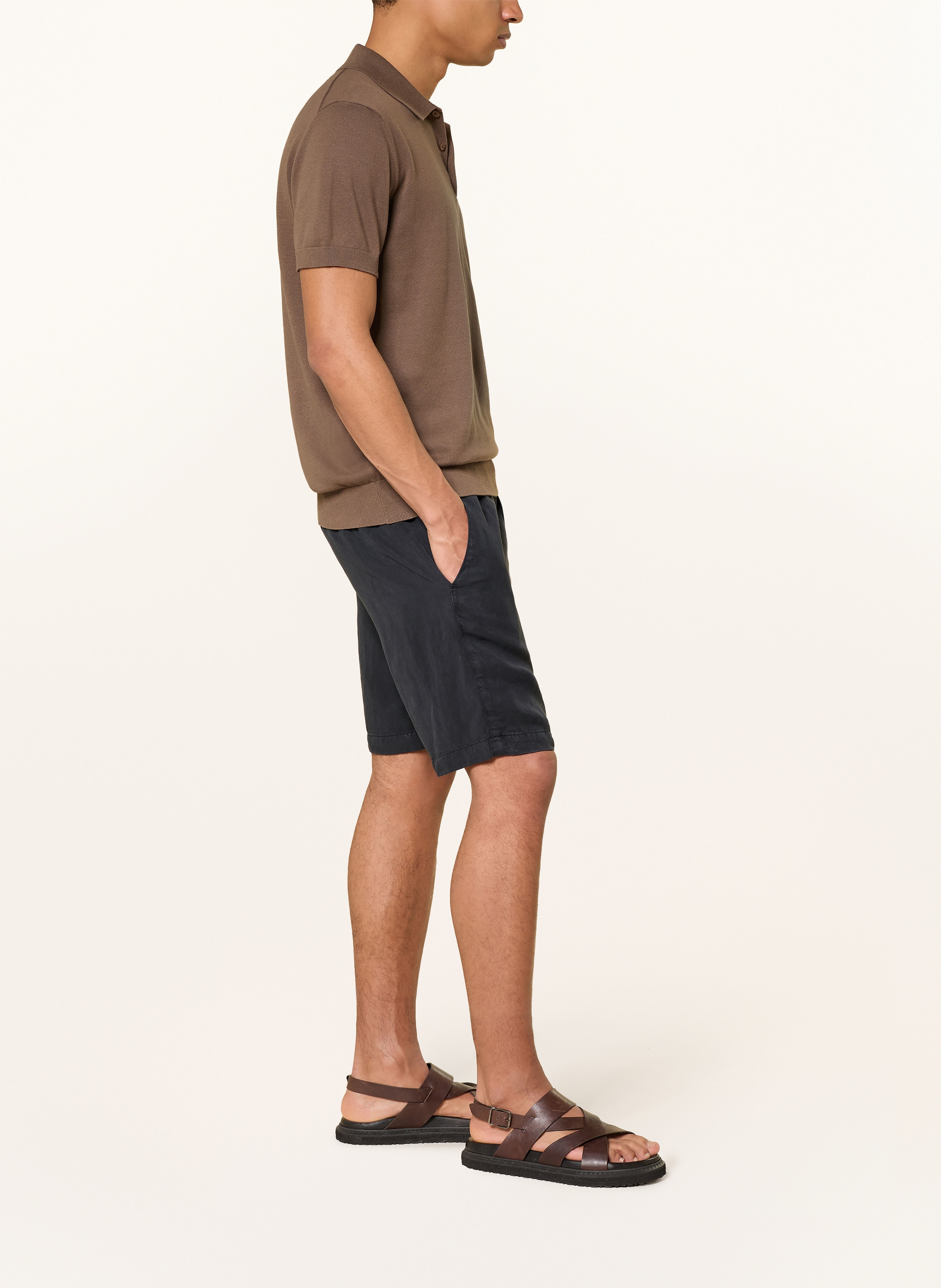 Thumbnail - Strellson Shorts Kaji Relaxed Fit Mit Leinen blau
