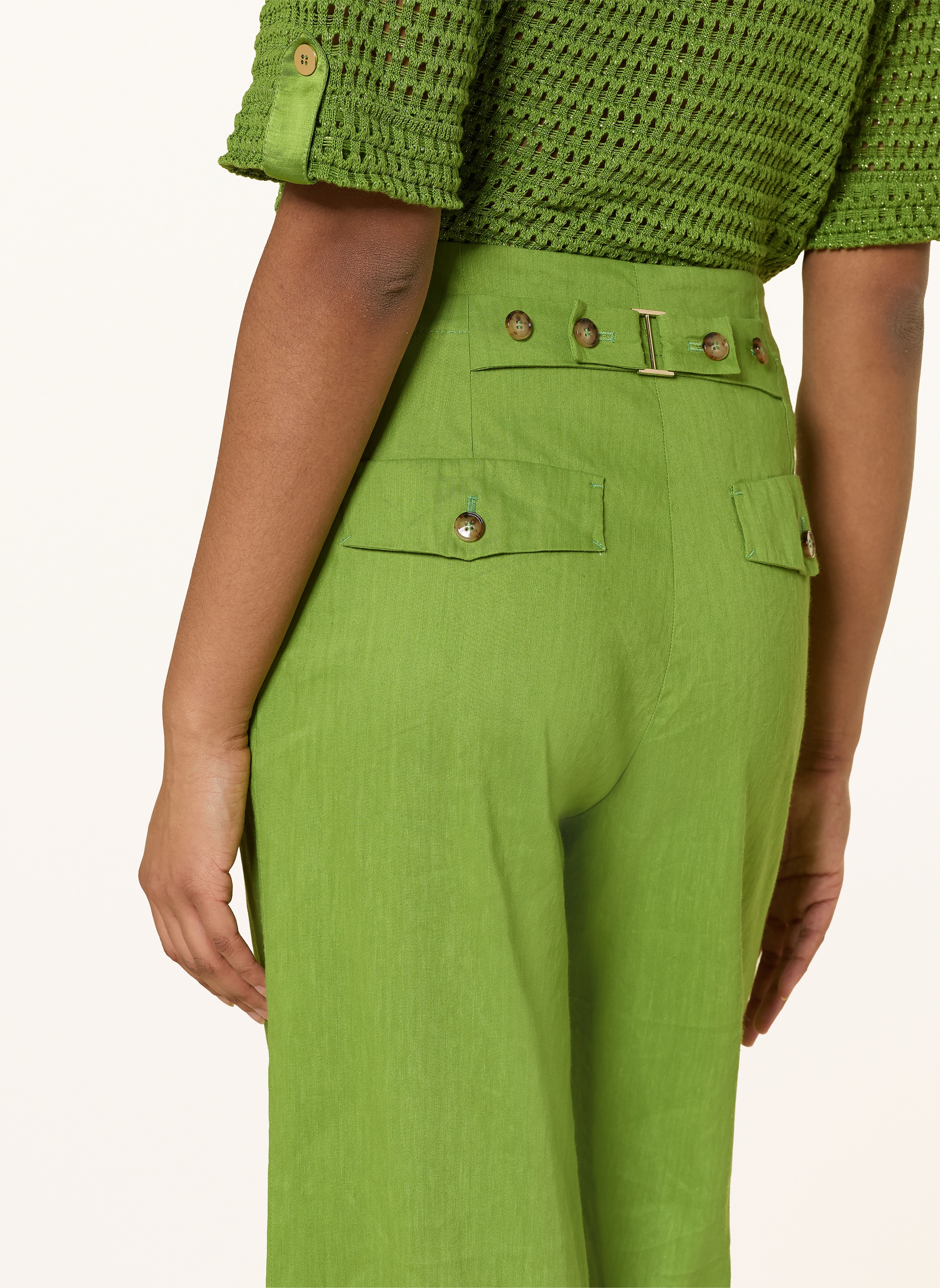 Thumbnail - Marc Cain Hose Waukee Mit Leinen gruen