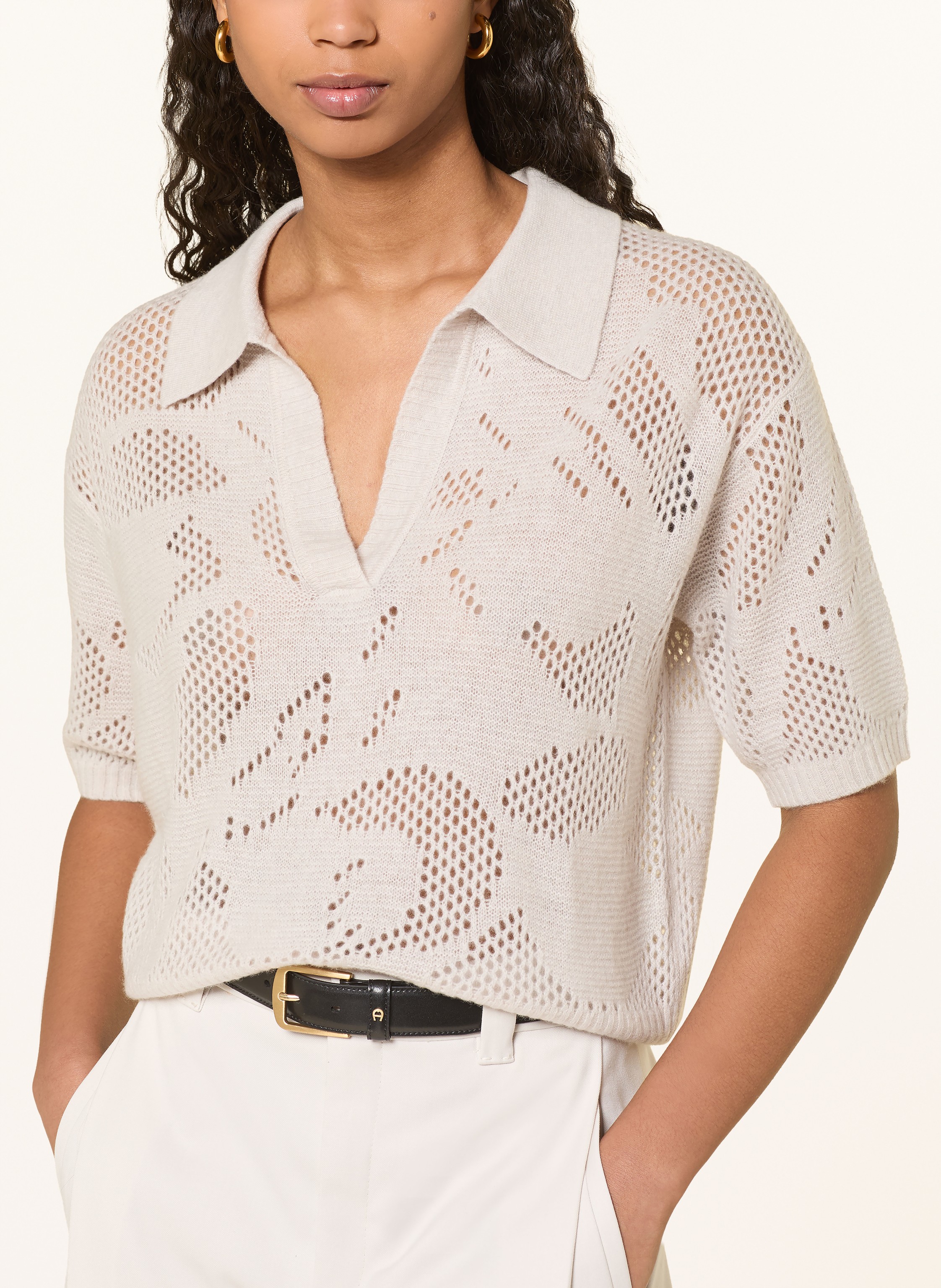 Thumbnail - Herzens Strickshirt Mit Cashmere beige