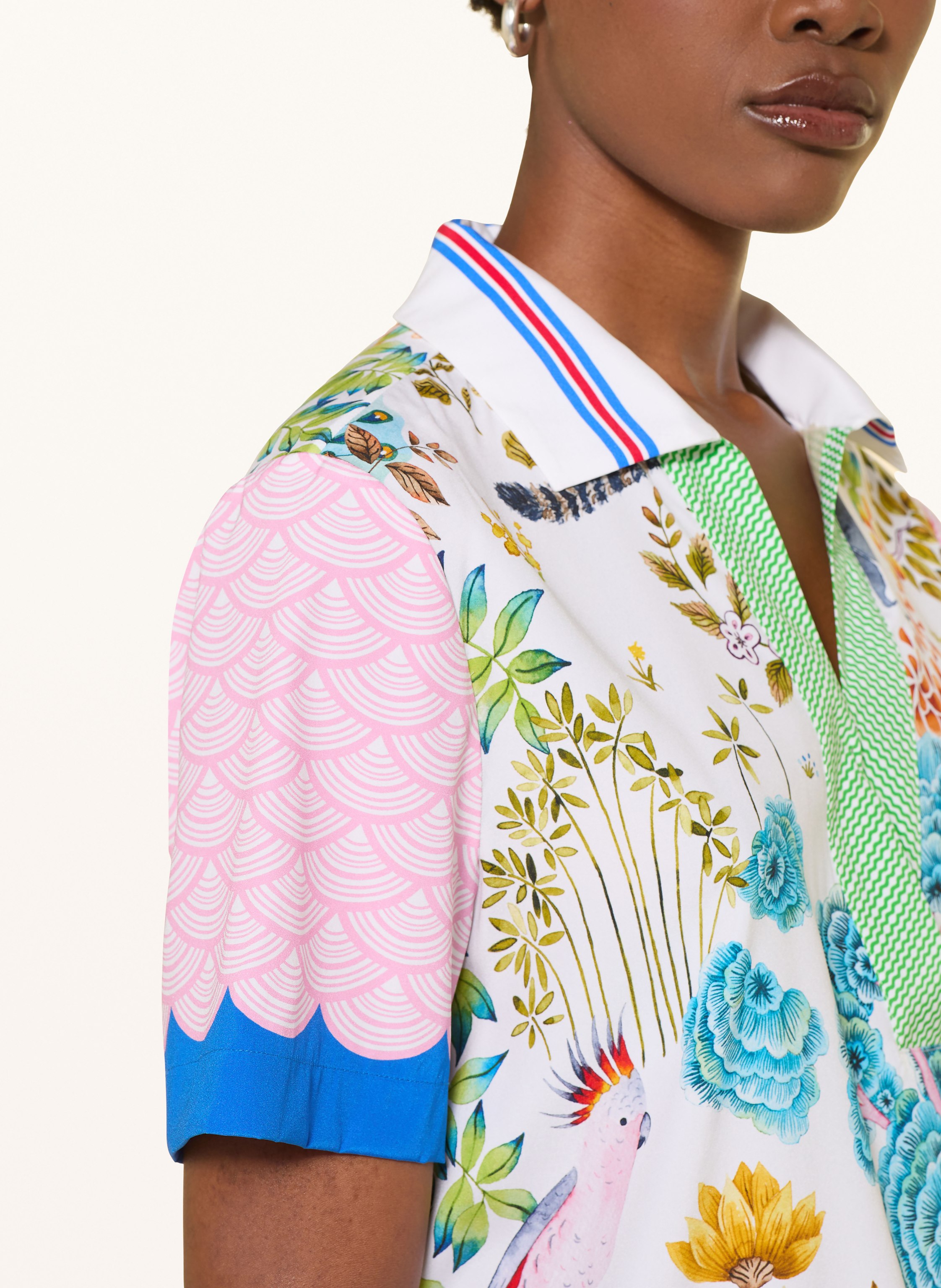 Thumbnail - Herzens Poloshirt Aus Seide blau