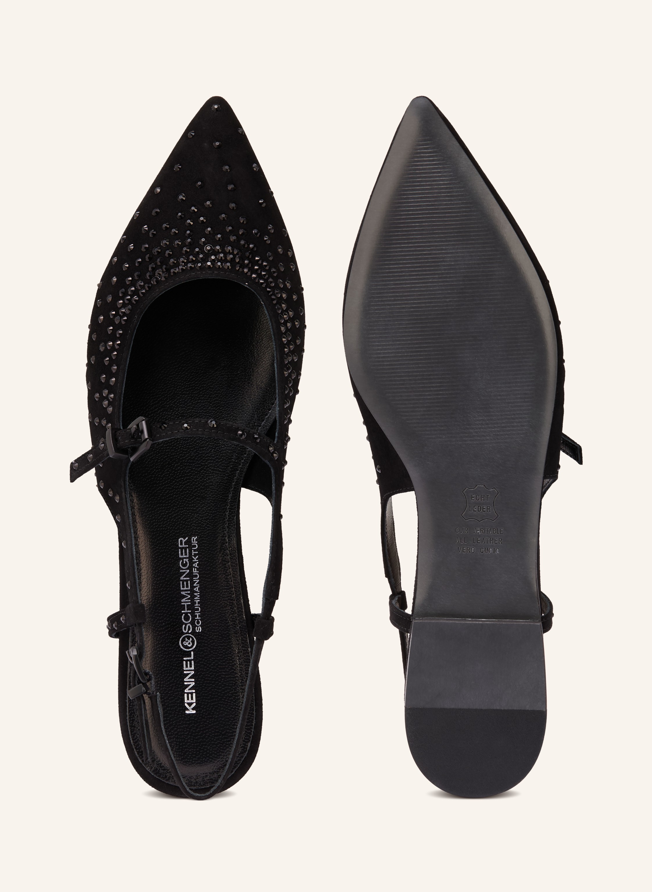 Thumbnail - Kennel & Schmenger Slingballerinas Greta Mit Schmucksteinen schwarz