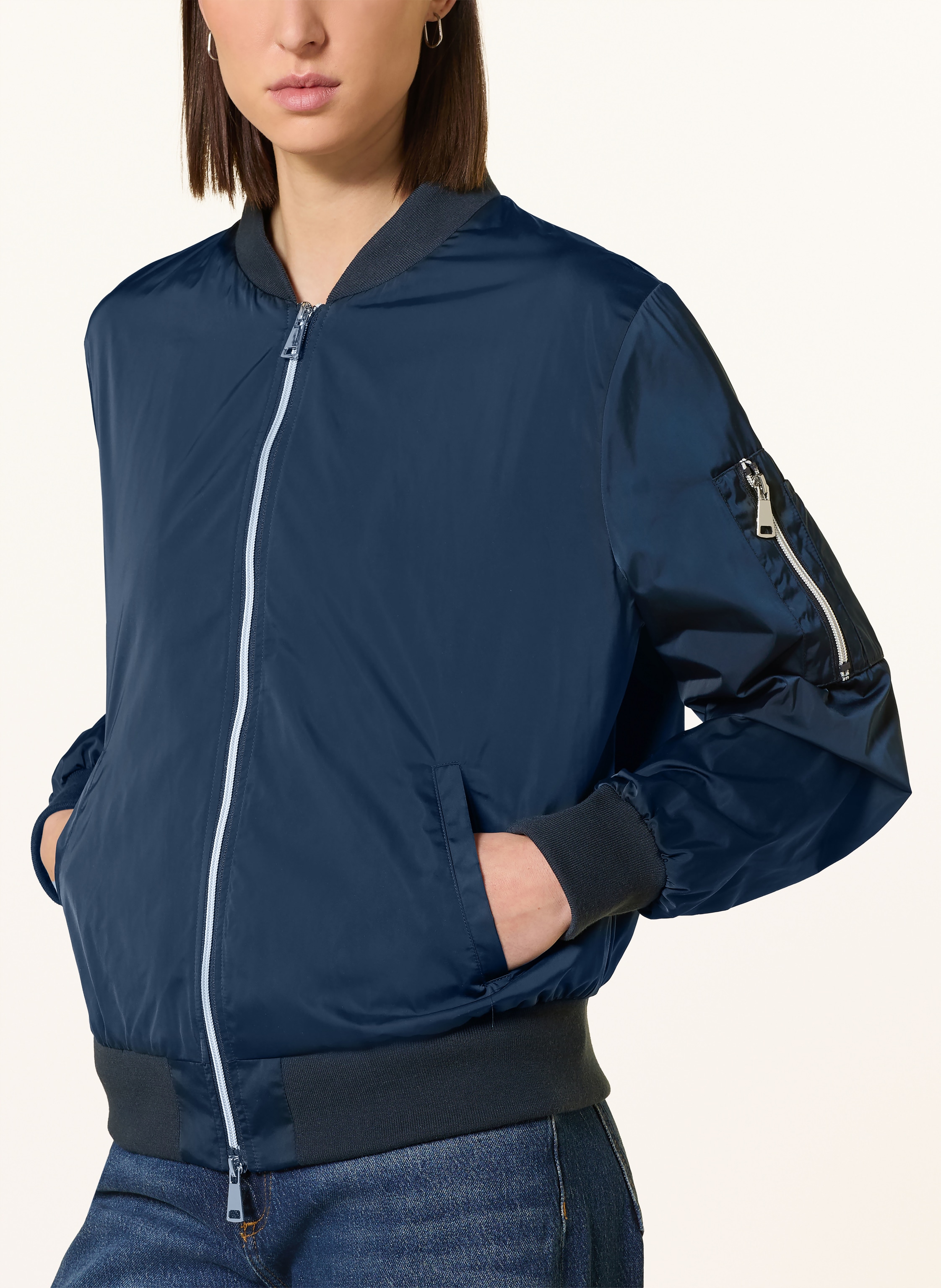 Thumbnail - White Label Satinblouson blau