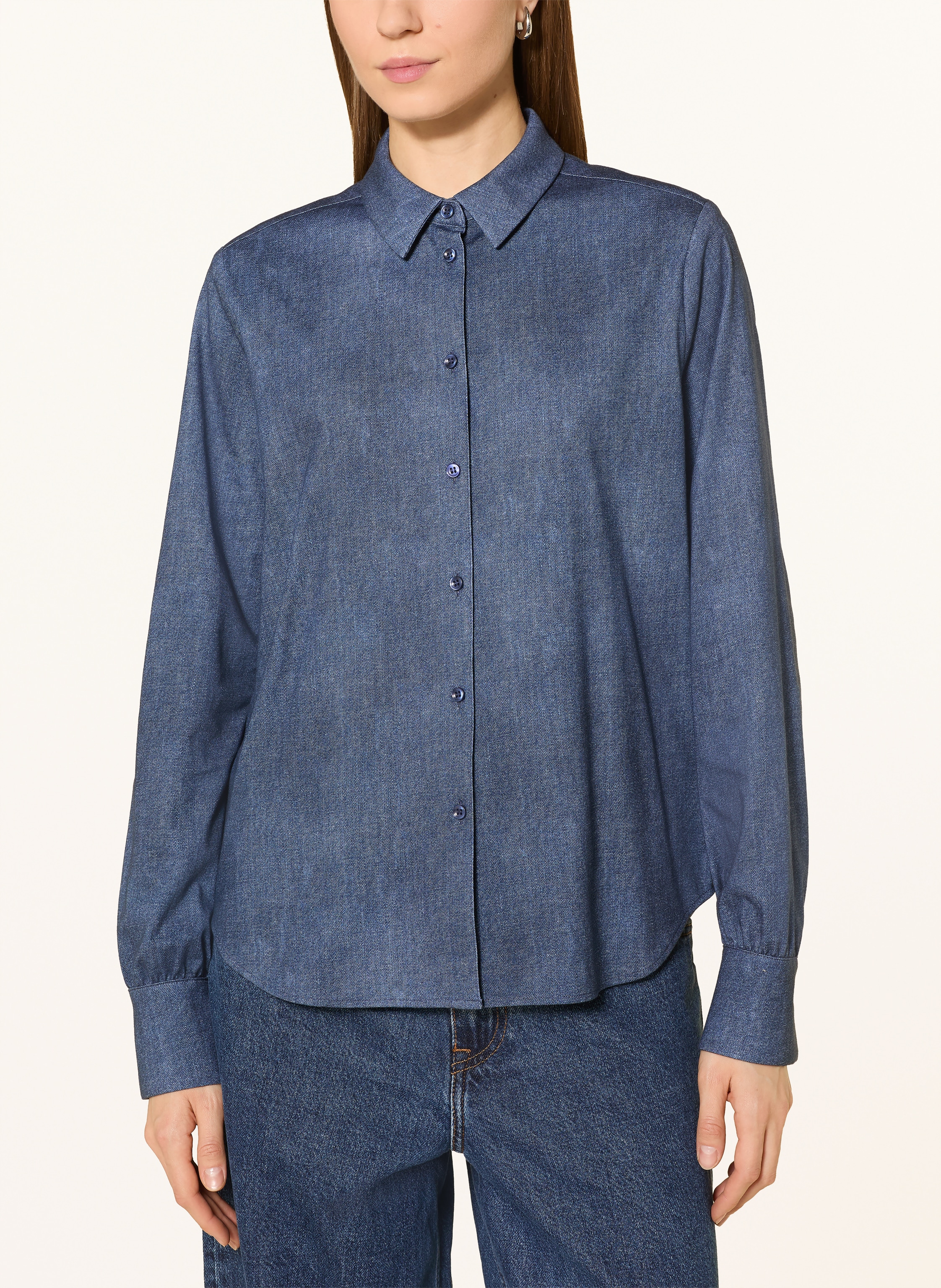 Thumbnail - Desoto Hemdbluse Lizzy In Jeansoptik blau