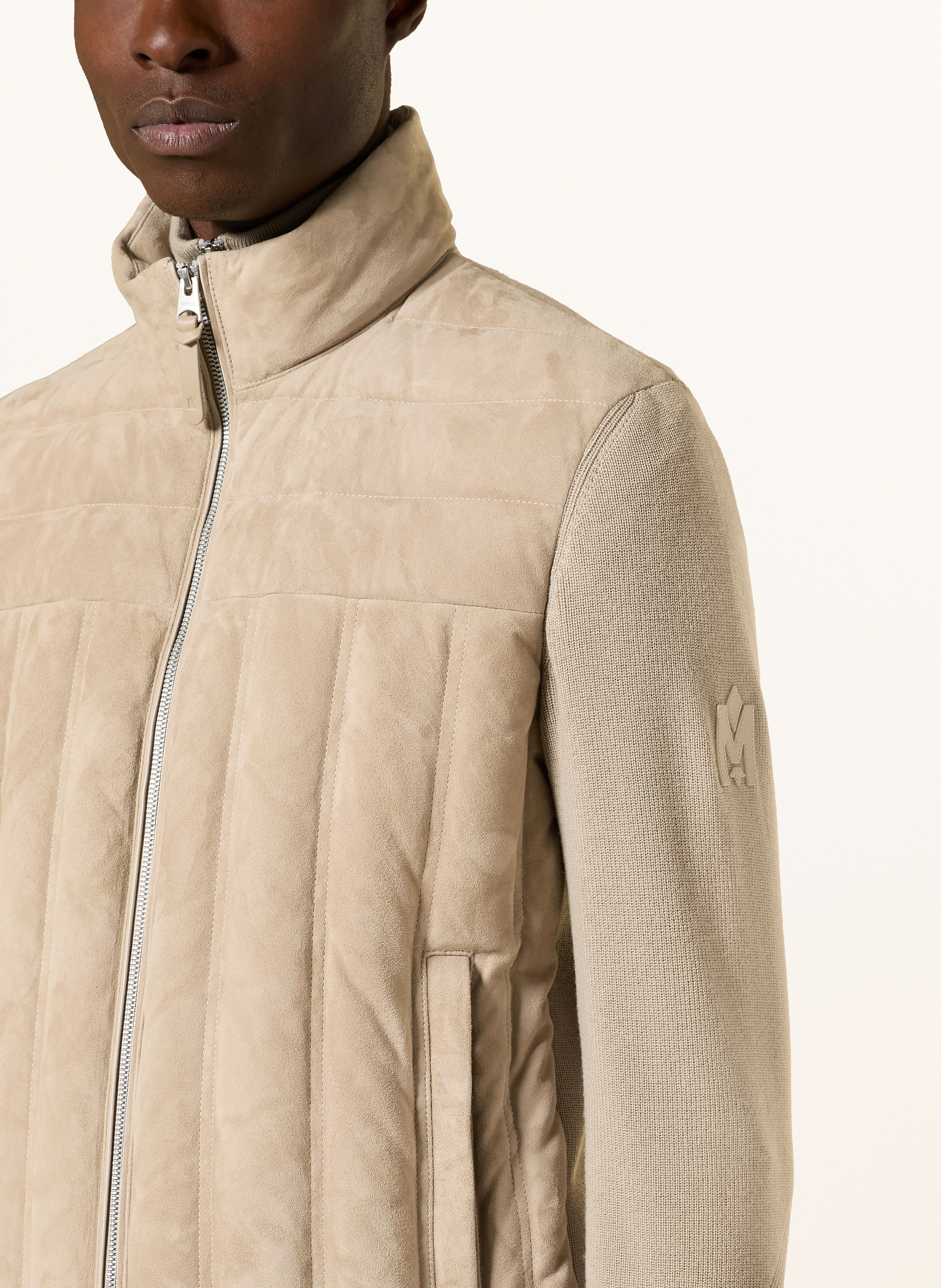 Thumbnail - Mackage Steppjacke Landen Aus Leder Im Materialmix beige