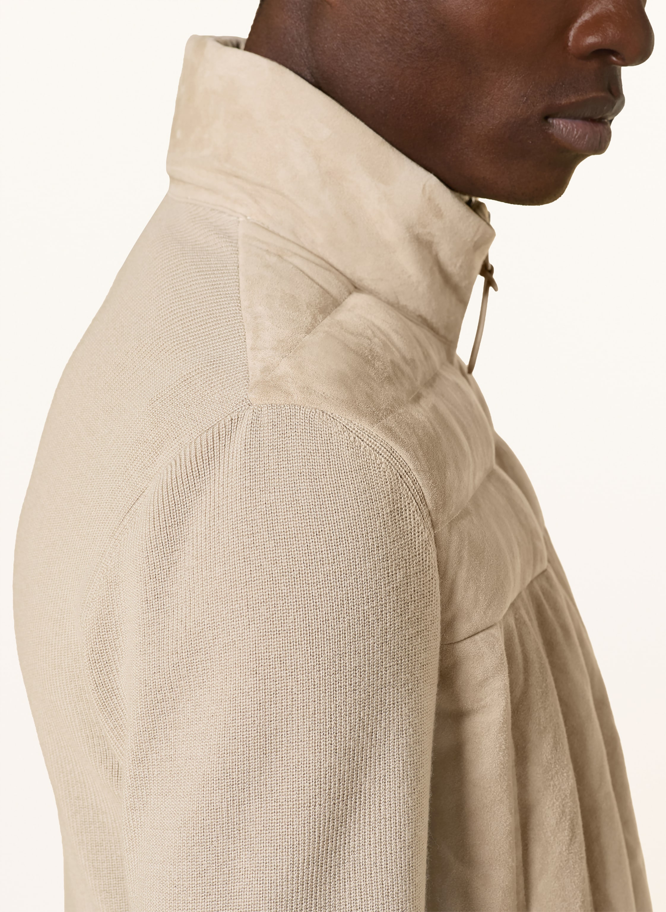 Thumbnail - Mackage Steppjacke Landen Aus Leder Im Materialmix beige