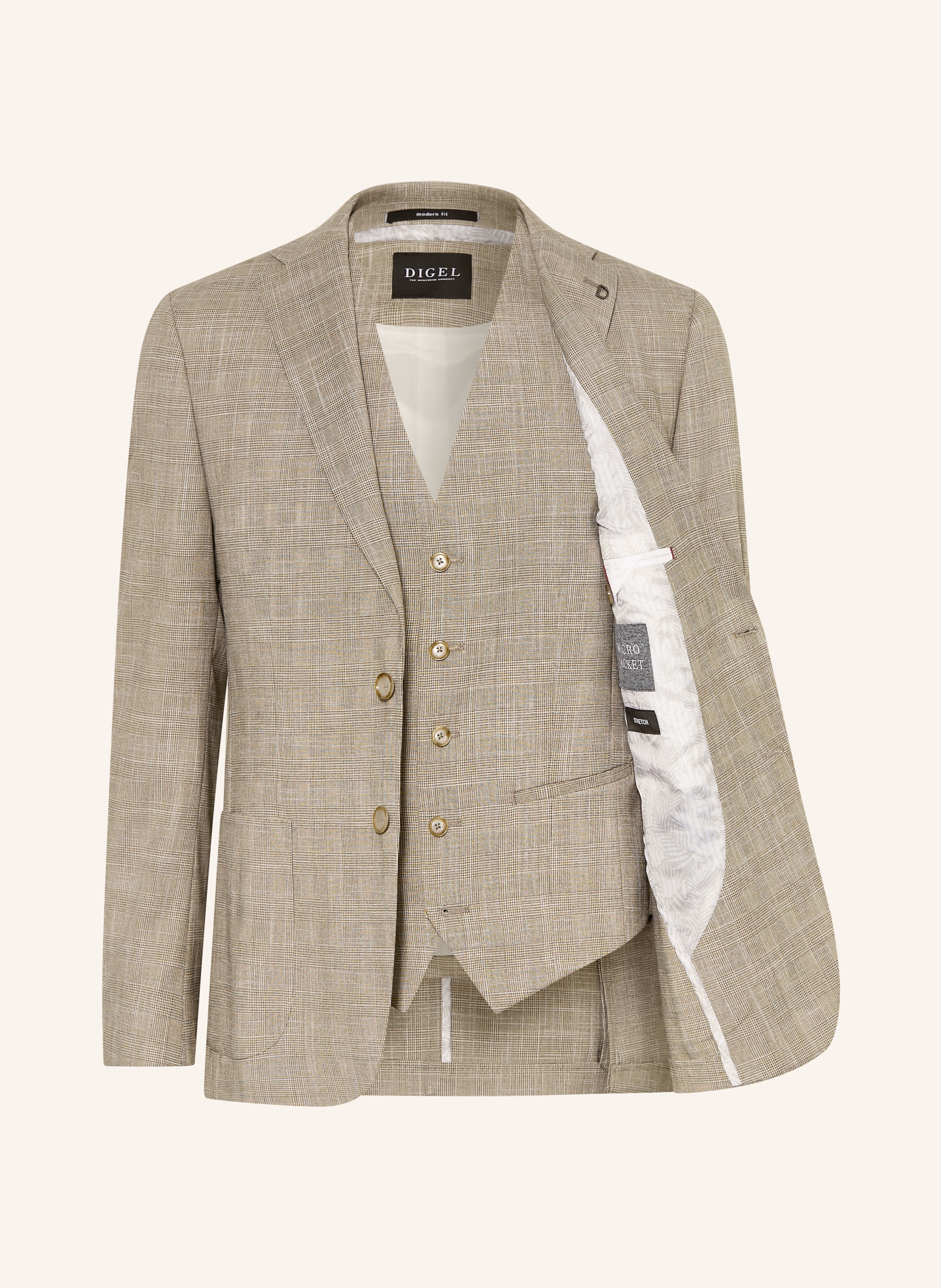 Thumbnail - Digel Sakko Edward Modern Fit beige