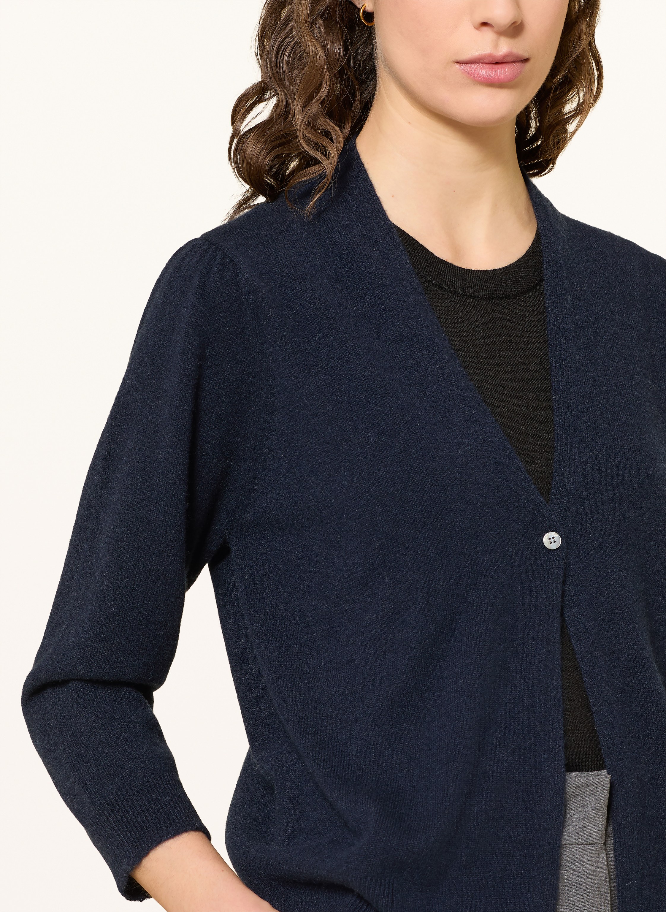 Thumbnail - Hemisphere Strickjacke Aus Cashmere Mit 3/4-Arm blau