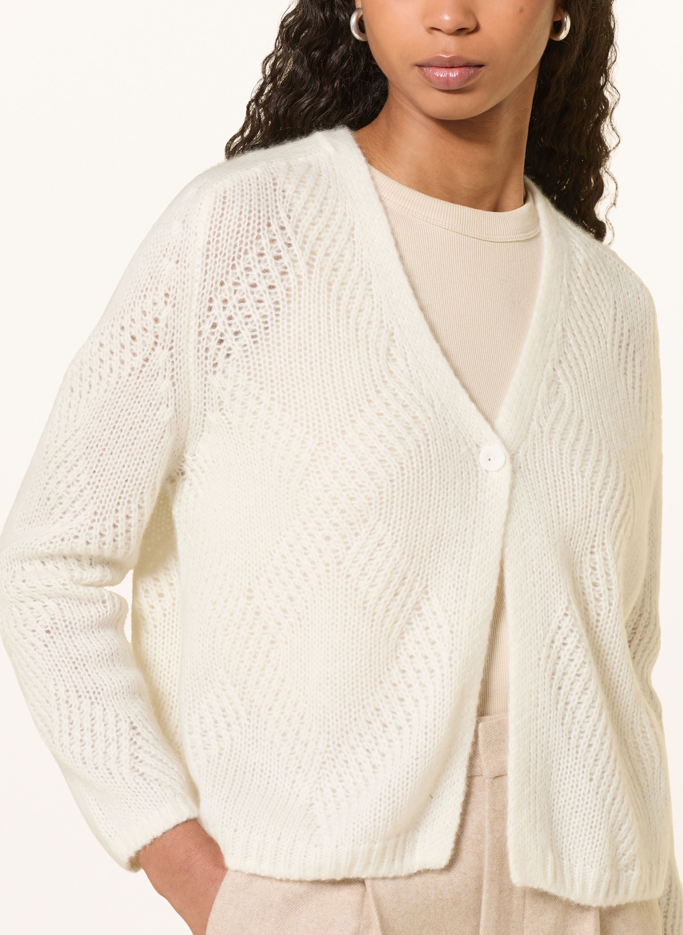 Thumbnail - Hemisphere Strickjacke Mit Cashmere weiss