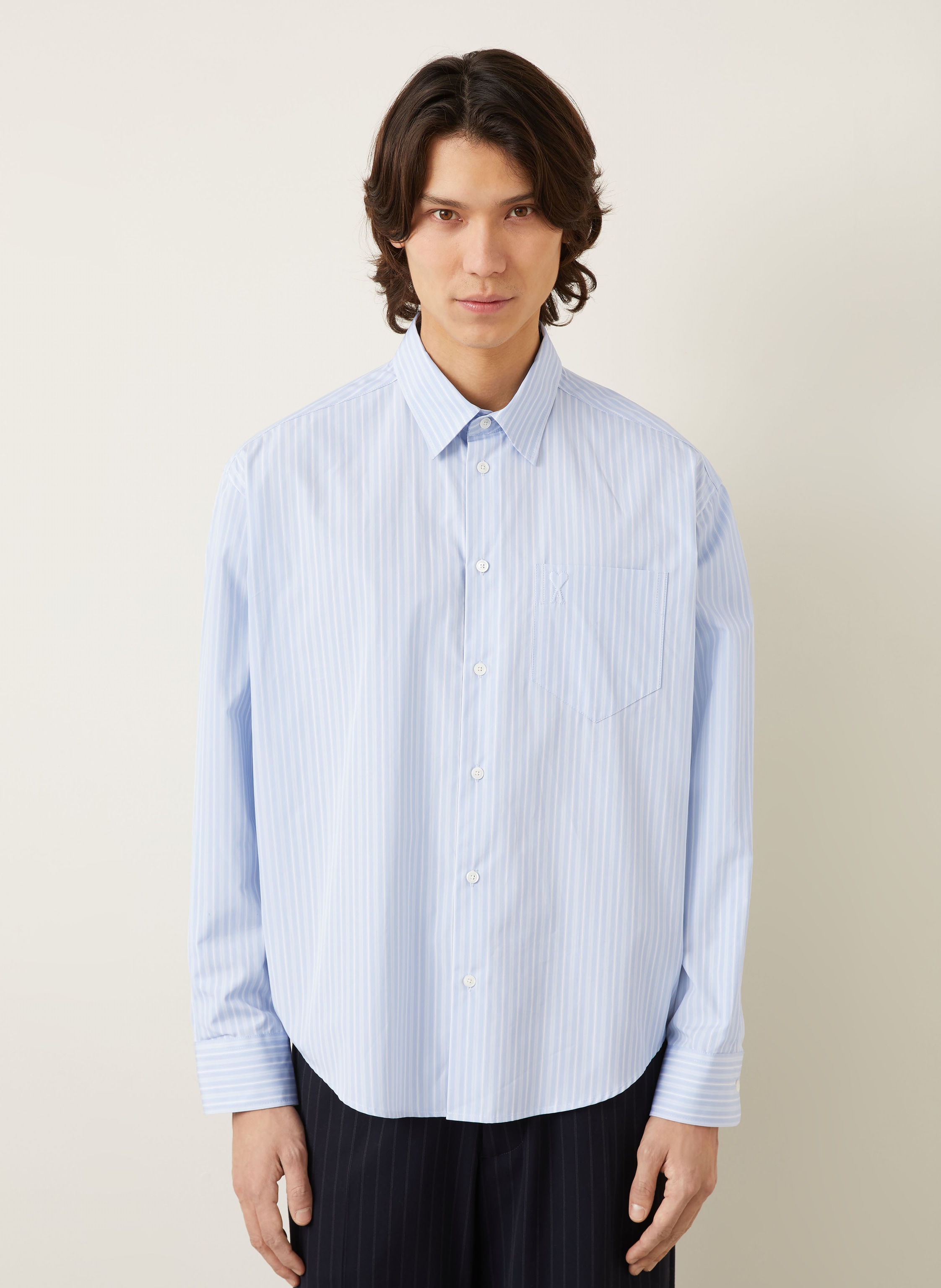 Thumbnail - Ami Paris Hemd Boxy Fit blau