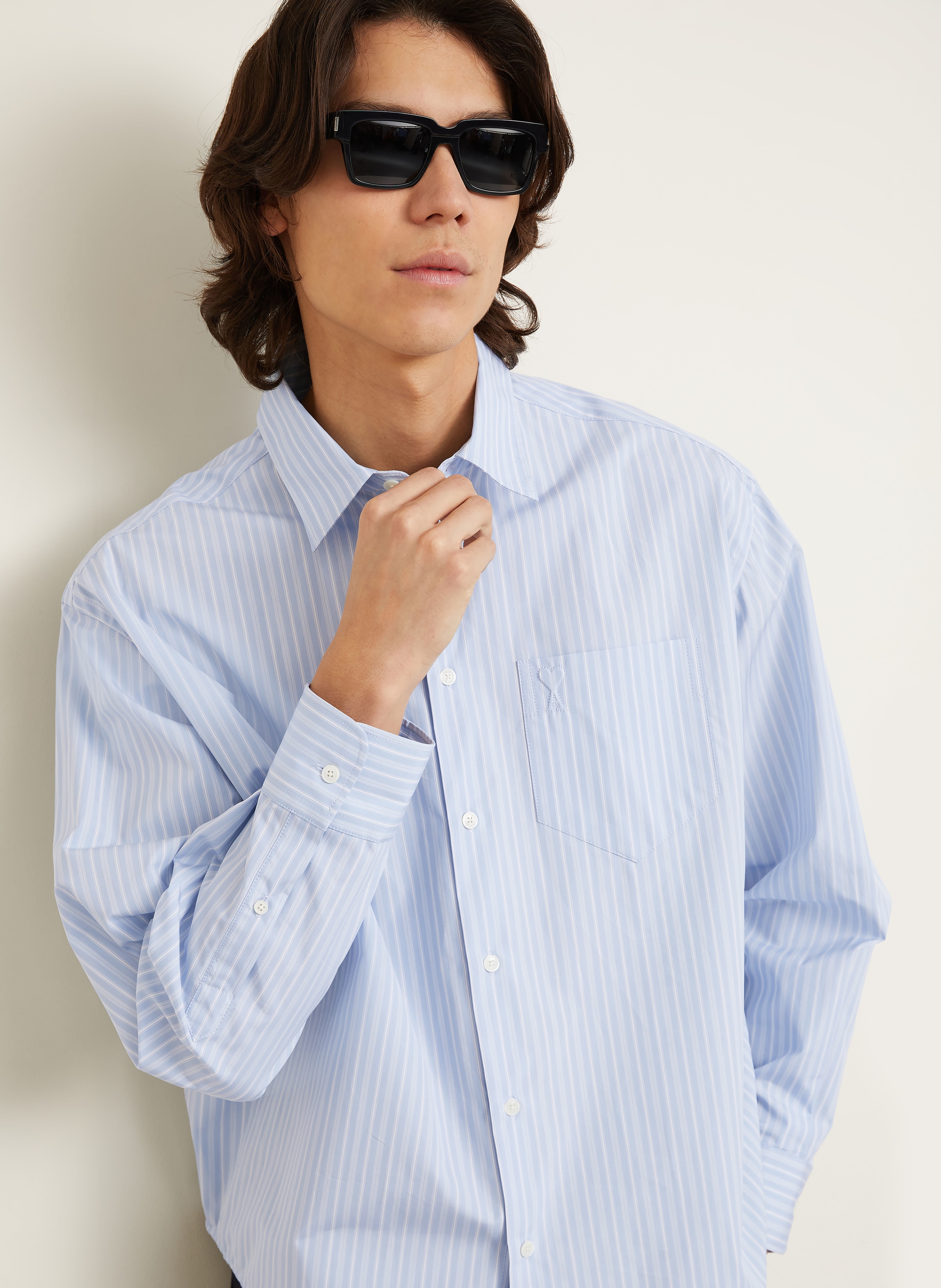 Thumbnail - Ami Paris Hemd Boxy Fit blau