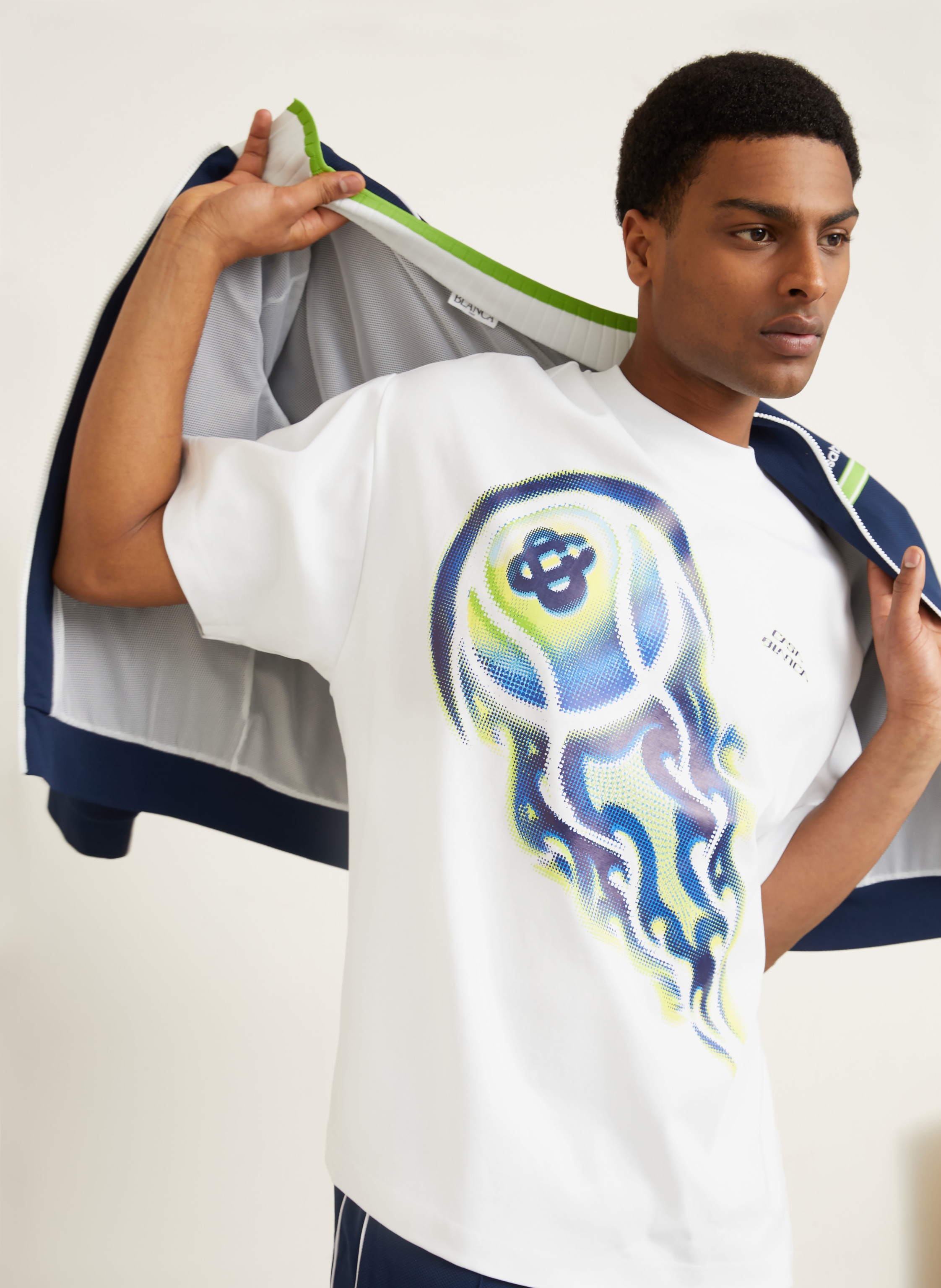 Thumbnail - Casablanca T-Shirt Flaming Tennis Ball weiss