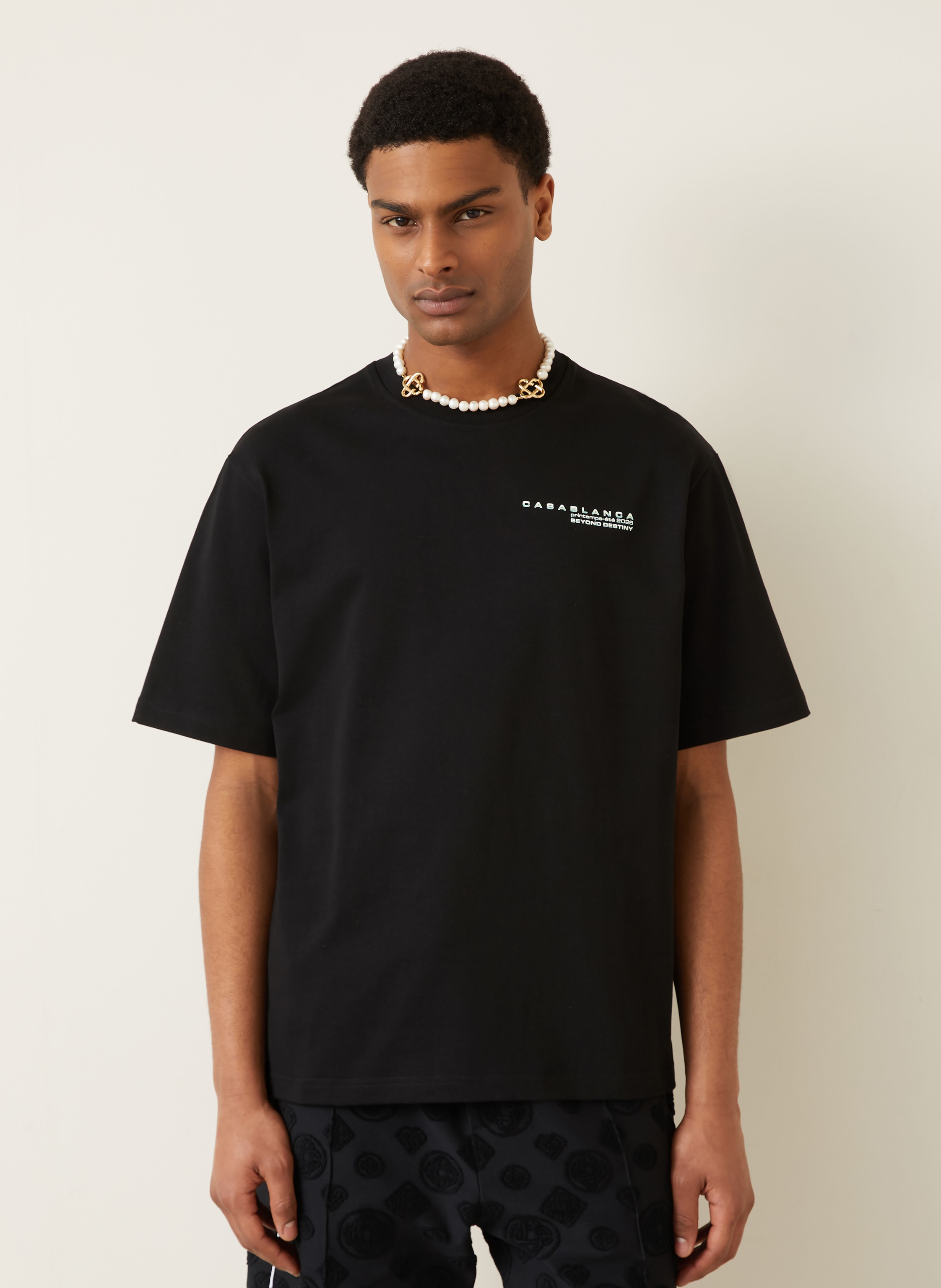 Thumbnail - Casablanca T-Shirt Glitch Orchid schwarz