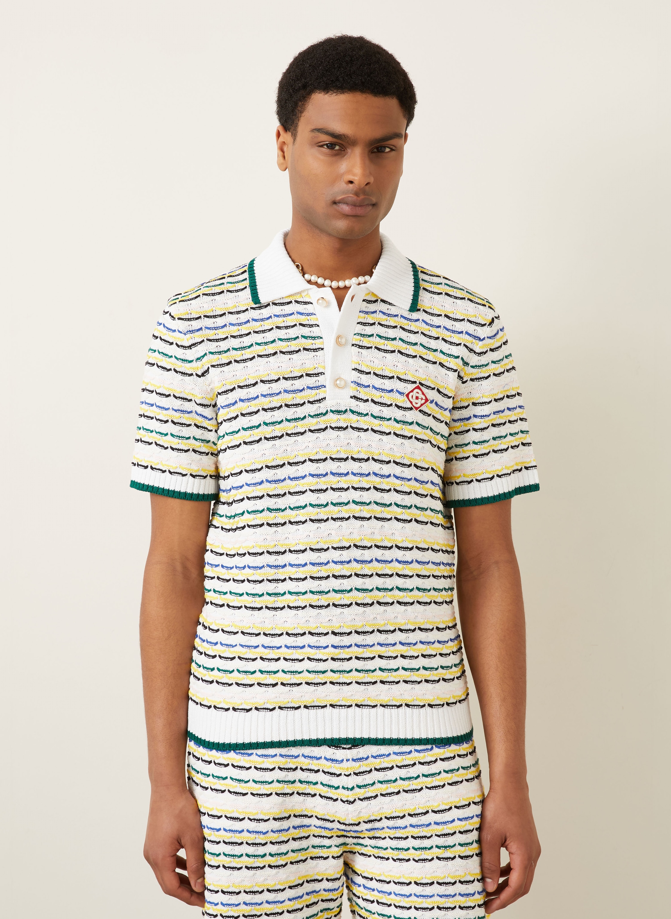 Thumbnail - Casablanca Strick-Poloshirt beige