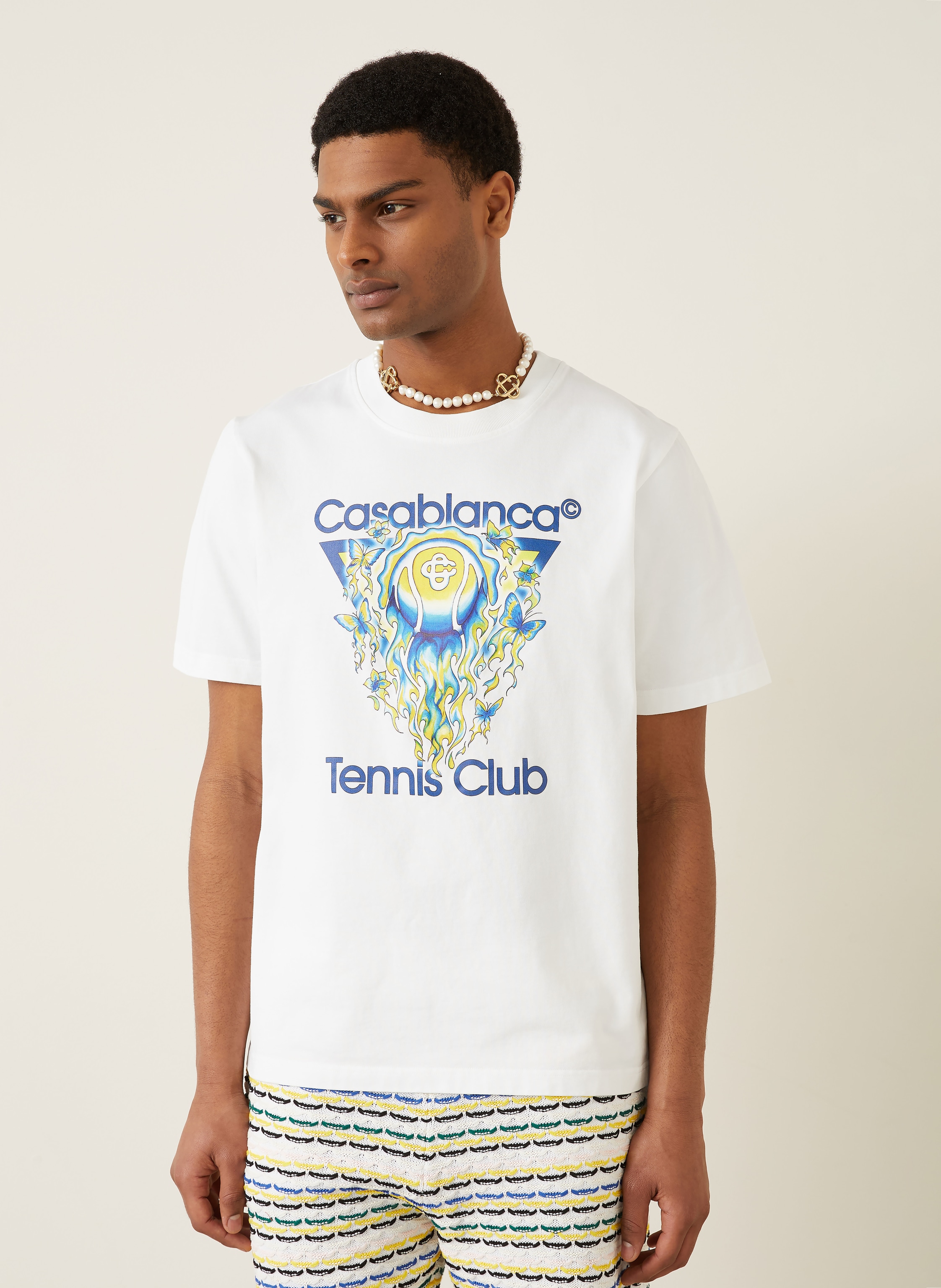 Thumbnail - Casablanca T-Shirt Tennis Club Icon weiss