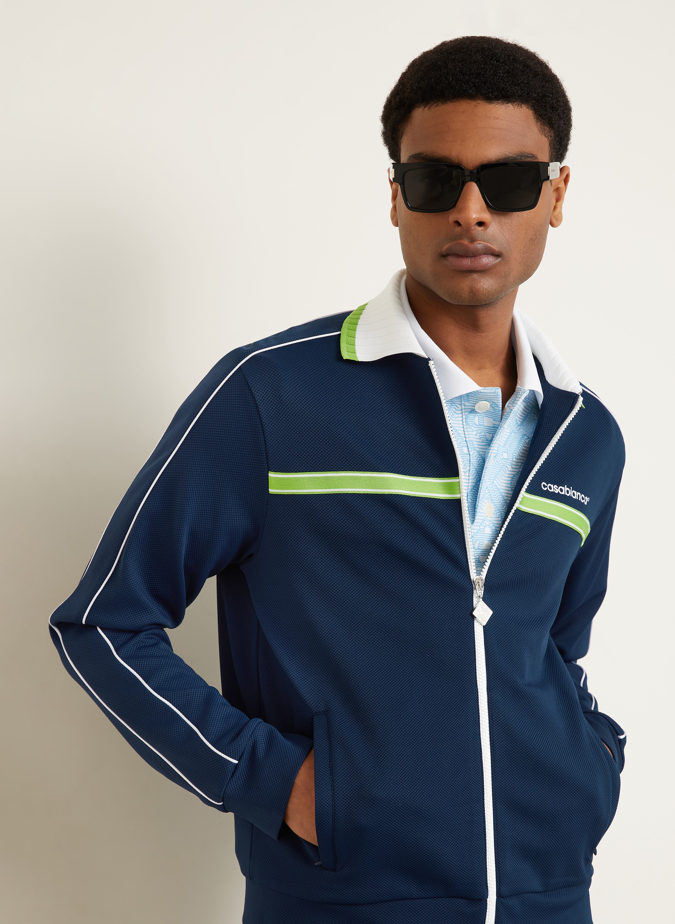 Thumbnail - Casablanca Track Jacket Aus Piqué blau