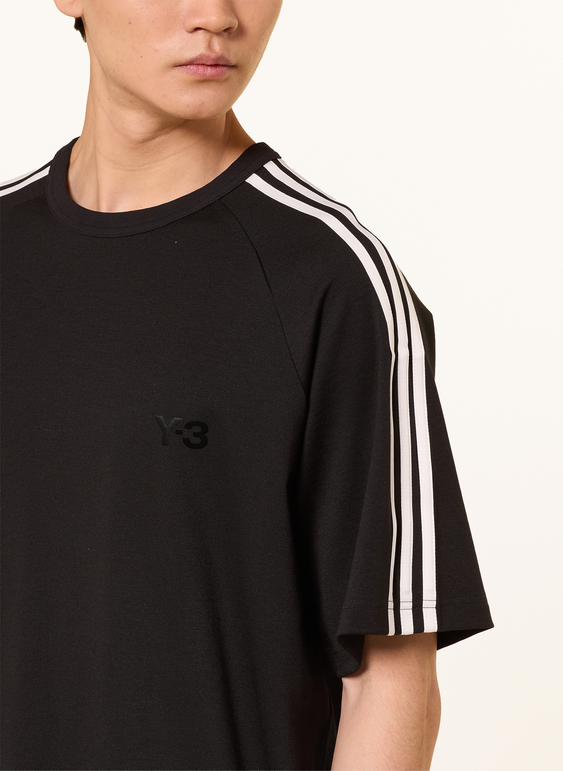 Thumbnail - Y-3 T-Shirt Mit Galonstreifen schwarz