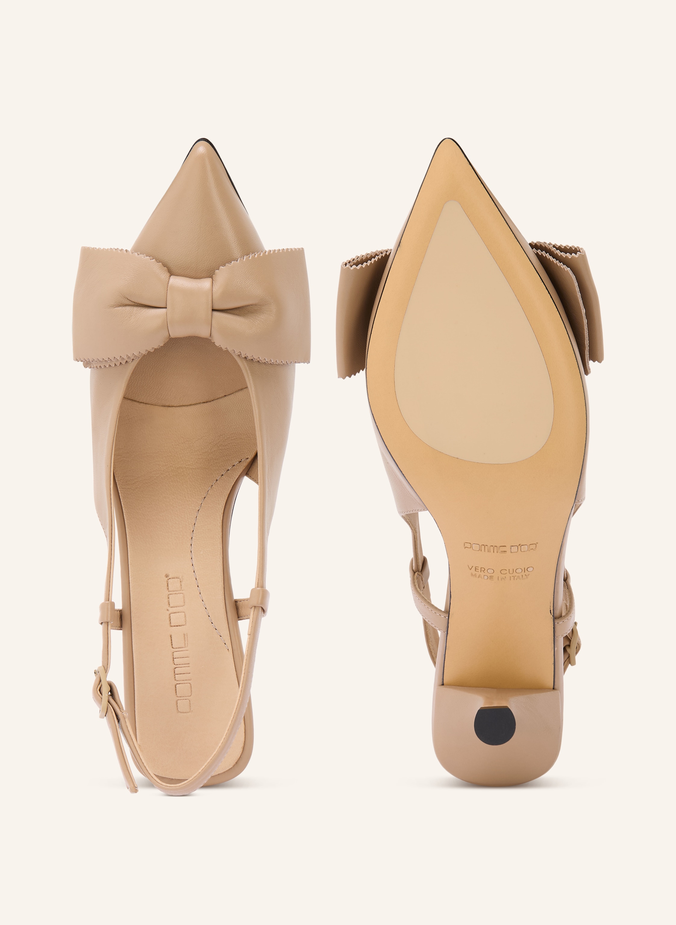 Thumbnail - Pomme D'or Slingpumps Henriette beige