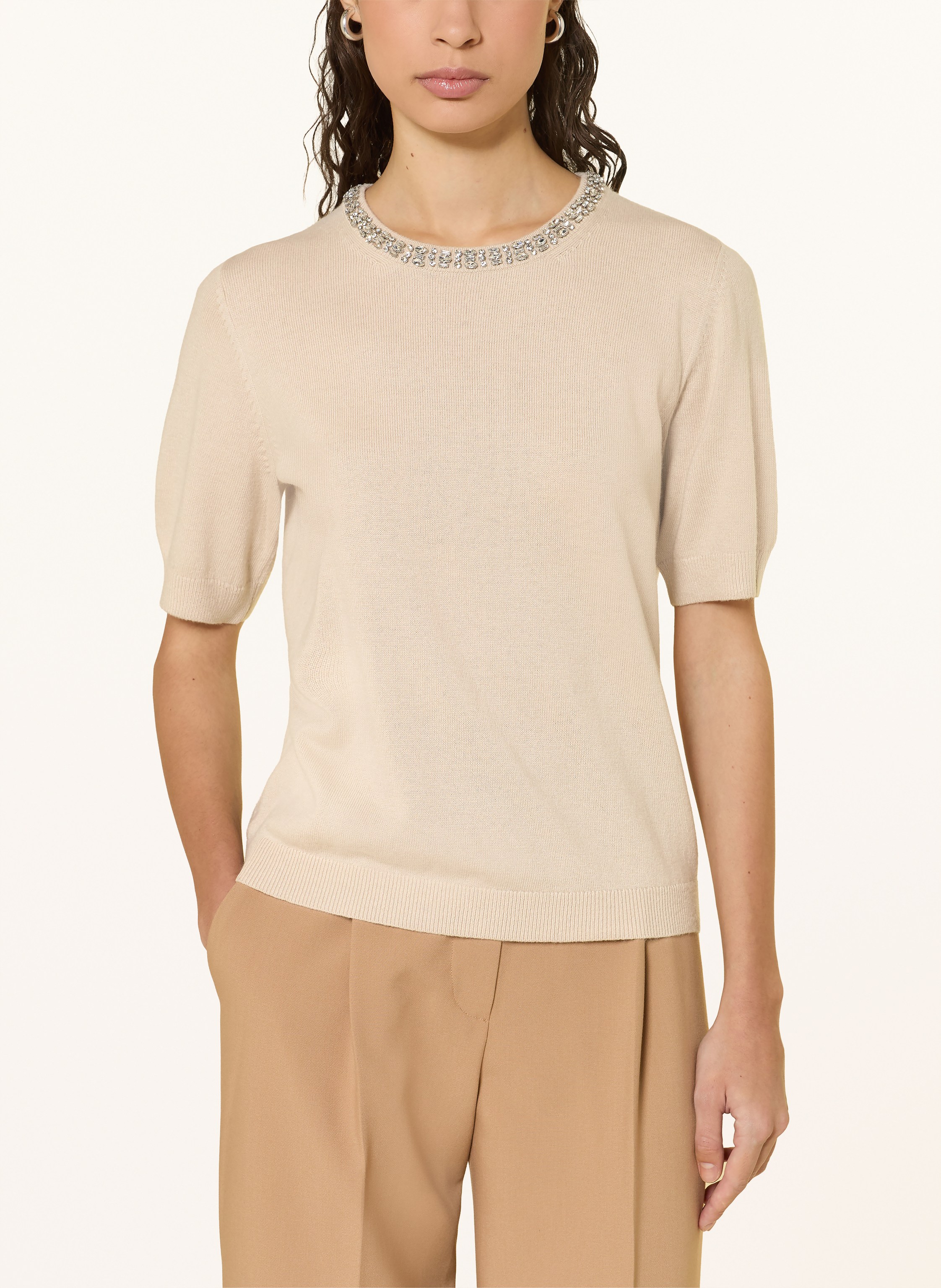 Thumbnail - Joop! Strickshirt Krissi Mit Schmucksteinen beige