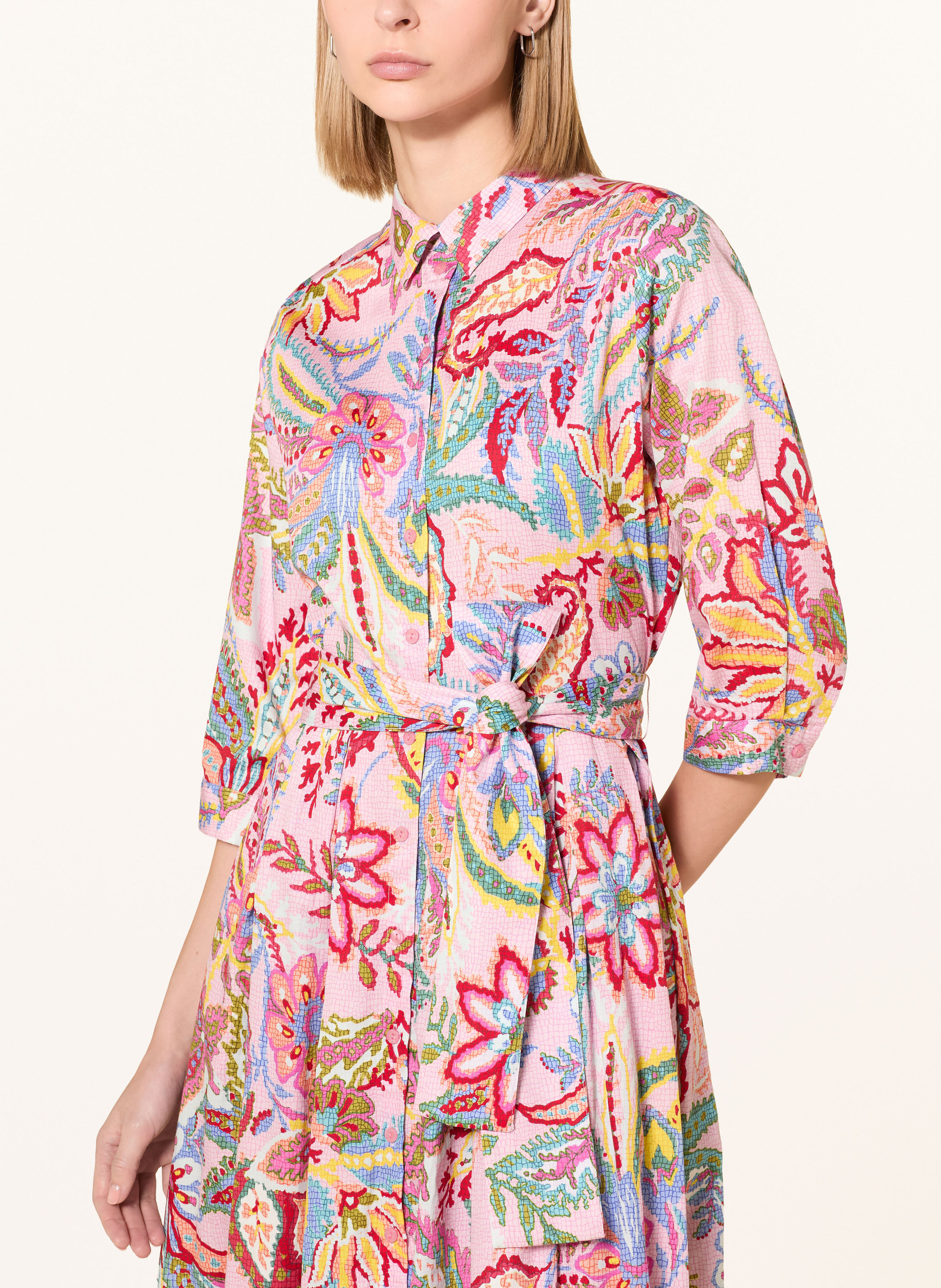 Thumbnail - Milano Italy Hemdblusenkleid Mit 3/4-Arm rosa