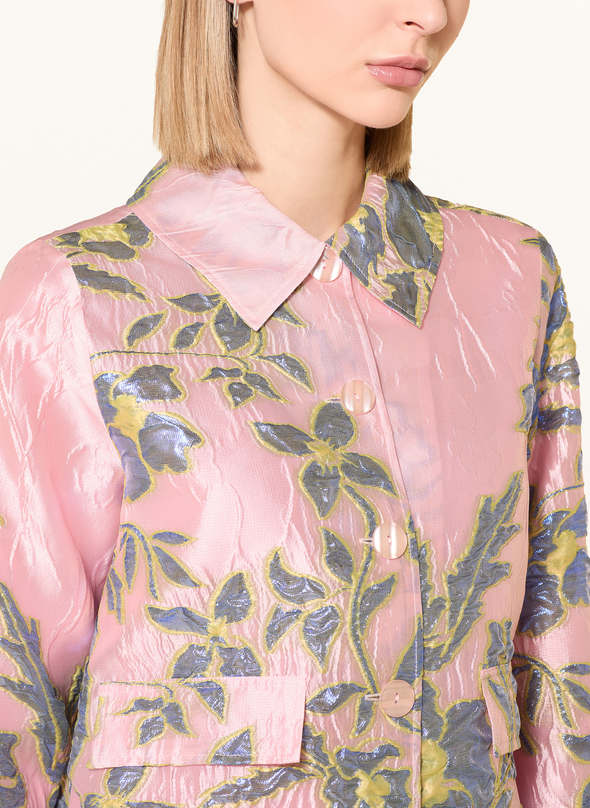 Thumbnail - Milano Italy Kastenjacke Aus Jacquard rosa