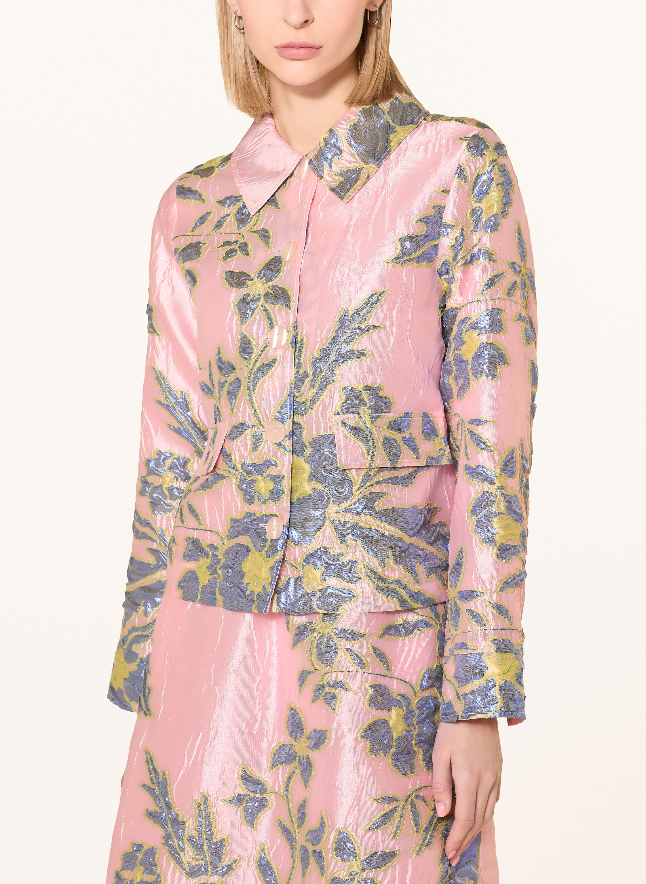 Thumbnail - Milano Italy Kastenjacke Aus Jacquard rosa