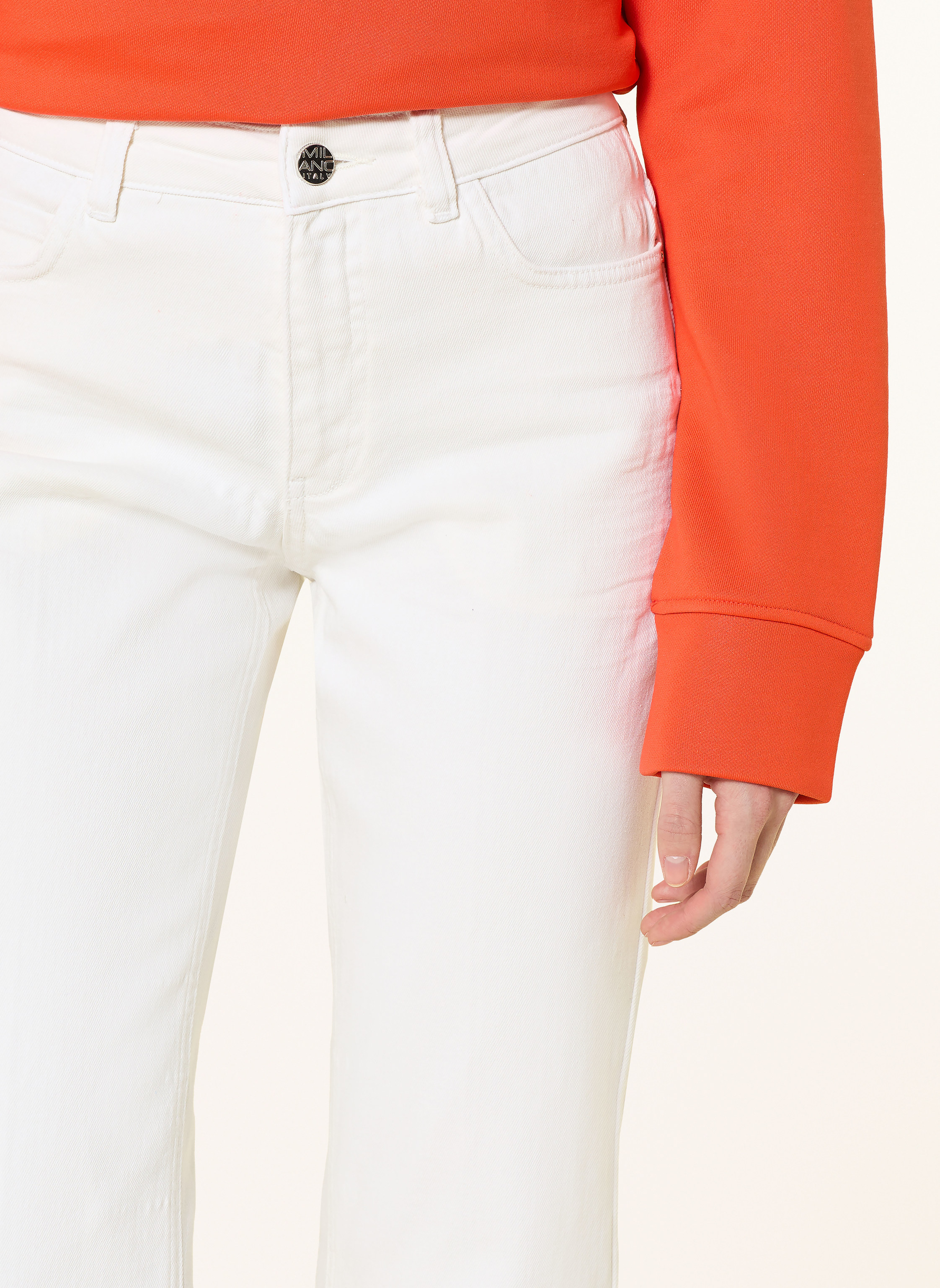 Thumbnail - Milano Italy Bootcut Jeans weiss