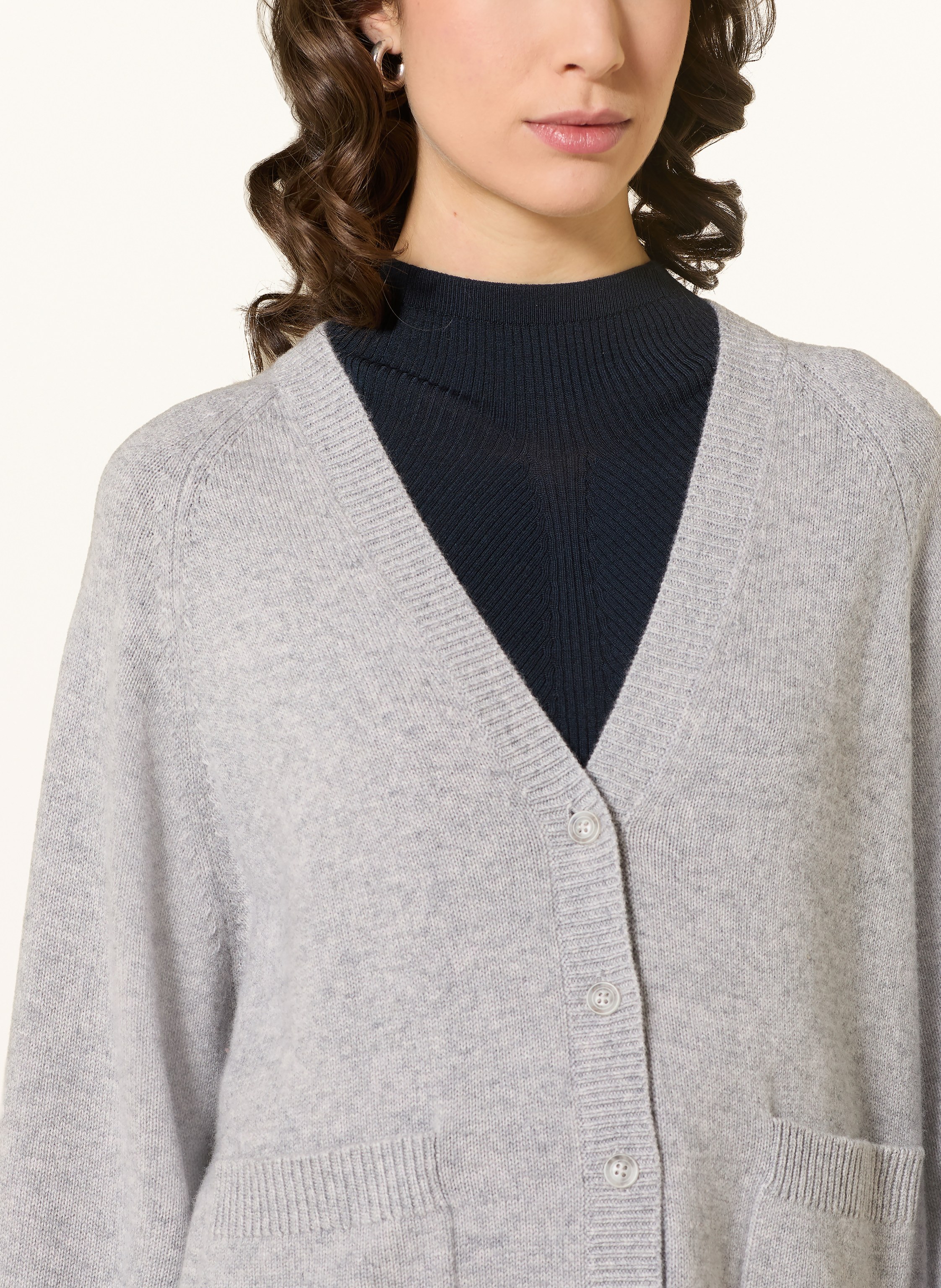 Thumbnail - Sosue Strickjacke Bella Mit Cashmere grau
