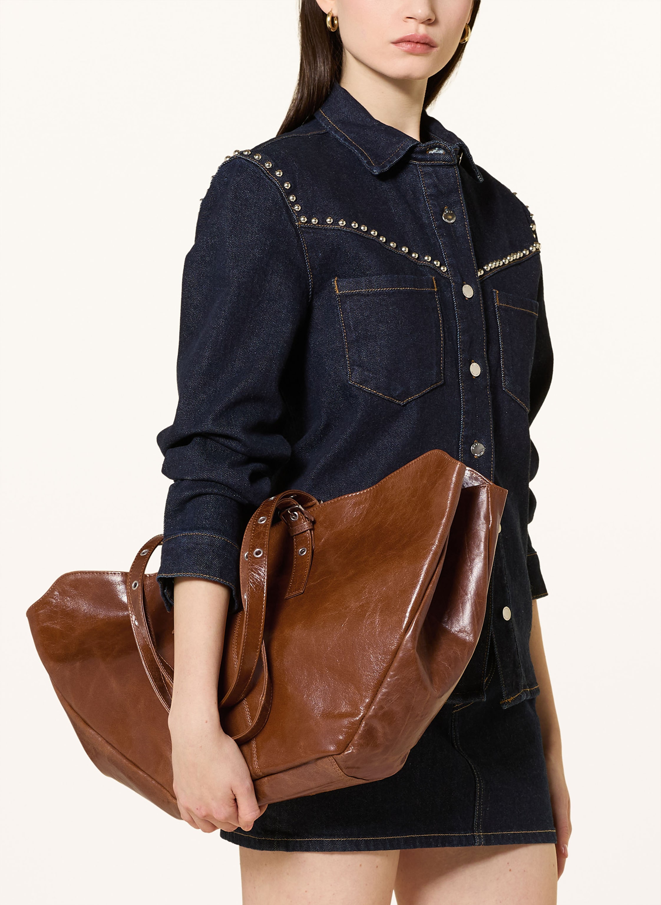 Thumbnail - Núnoo Shopper Nora Megah Mit Pouch braun