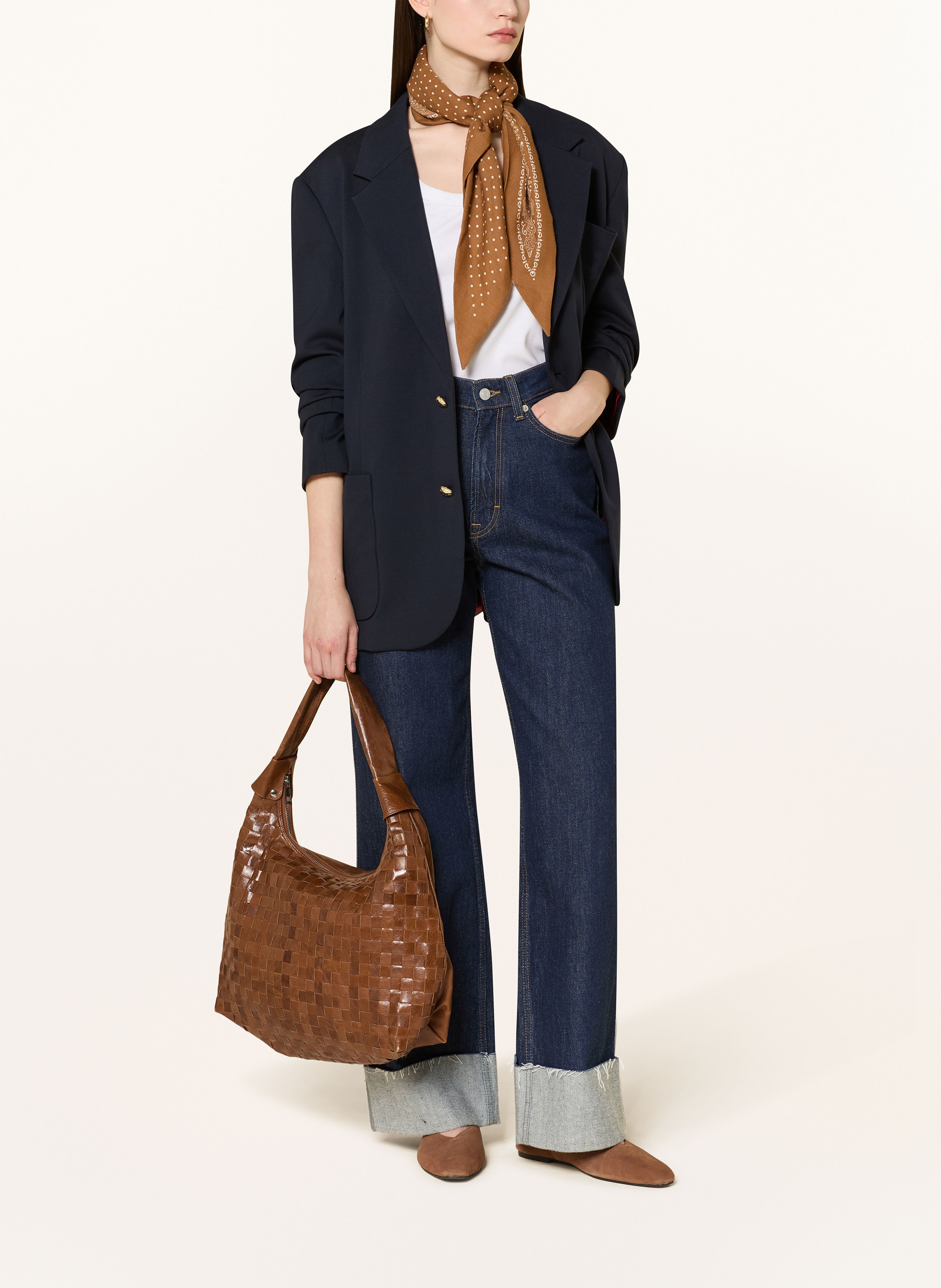 Thumbnail - Núnoo Schultertasche Big Dandy Braided Megah braun