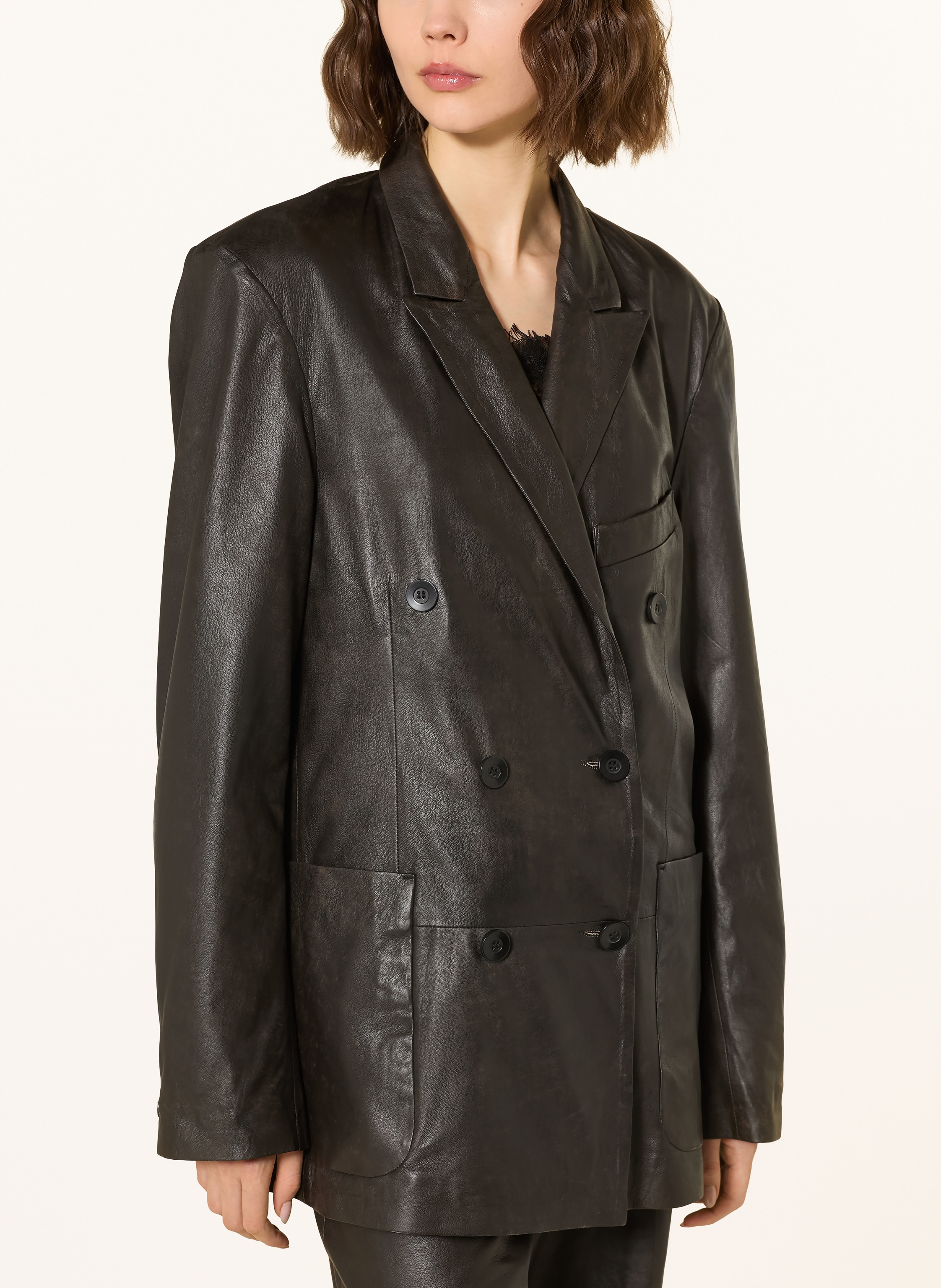 Thumbnail - Mrs & Hugs Lederjacke braun