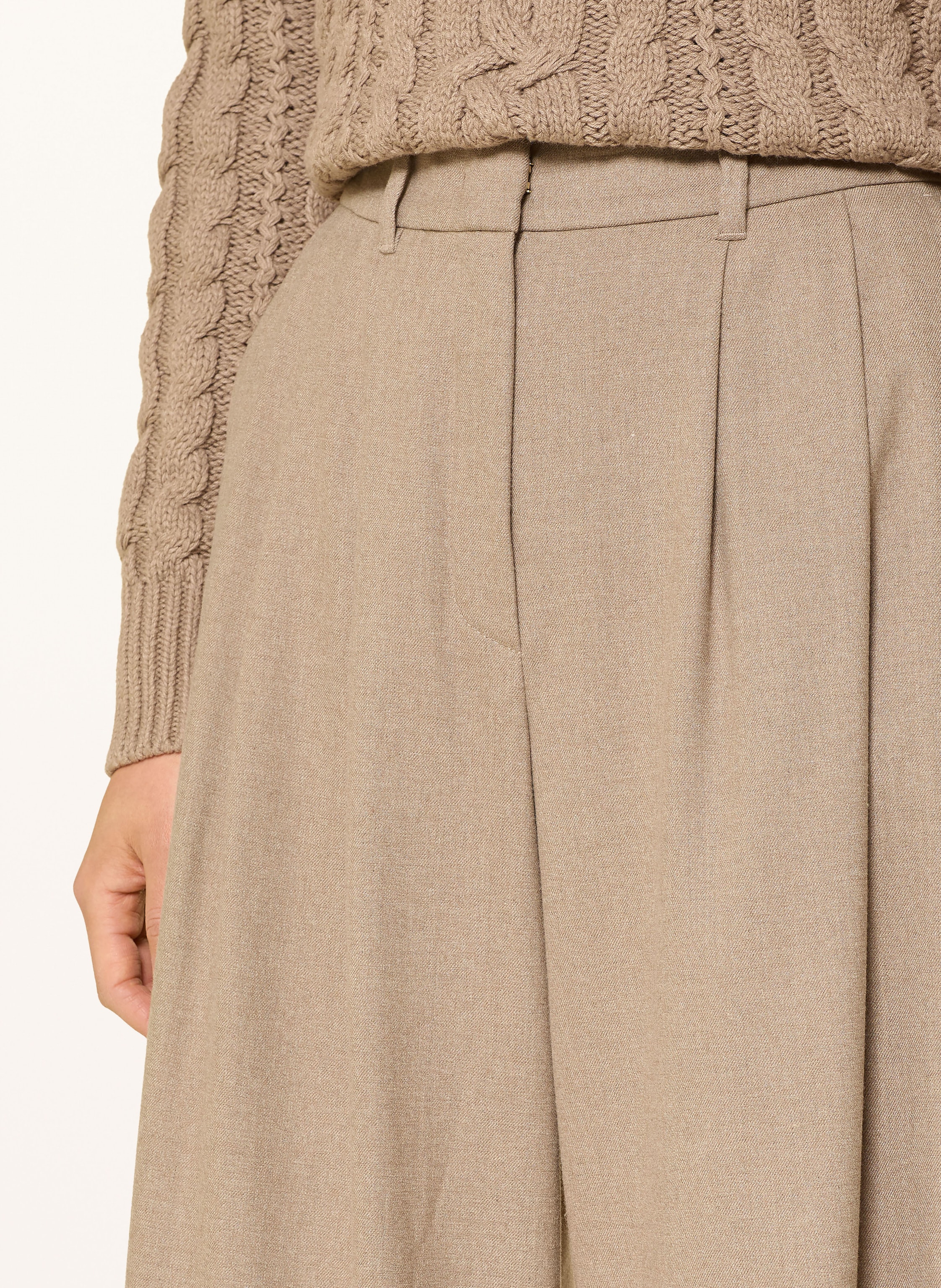 Thumbnail - Betty&Co Marlenehose Aus Flanell beige