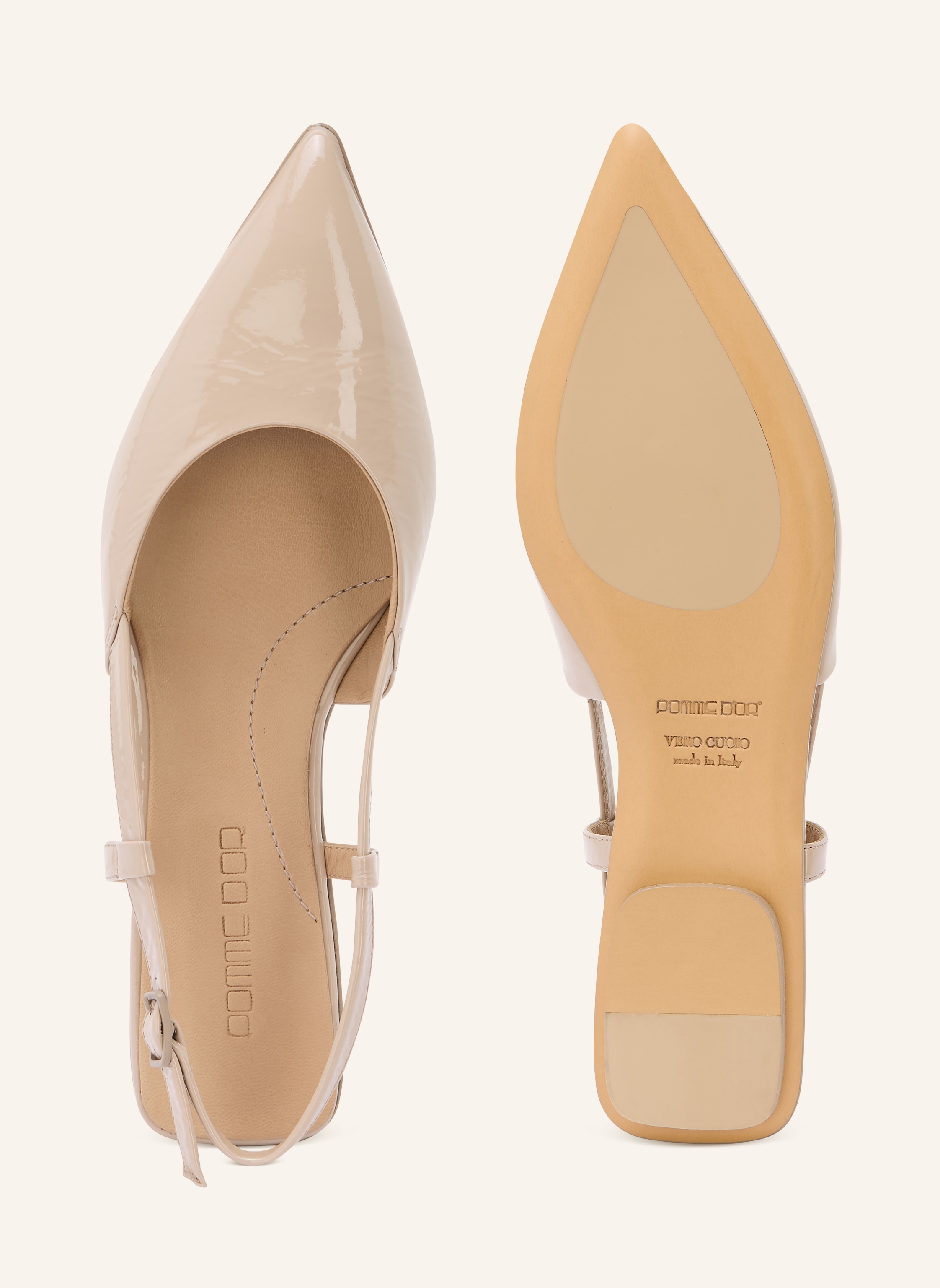 Thumbnail - Pomme D'or Slingballerinas Anya beige