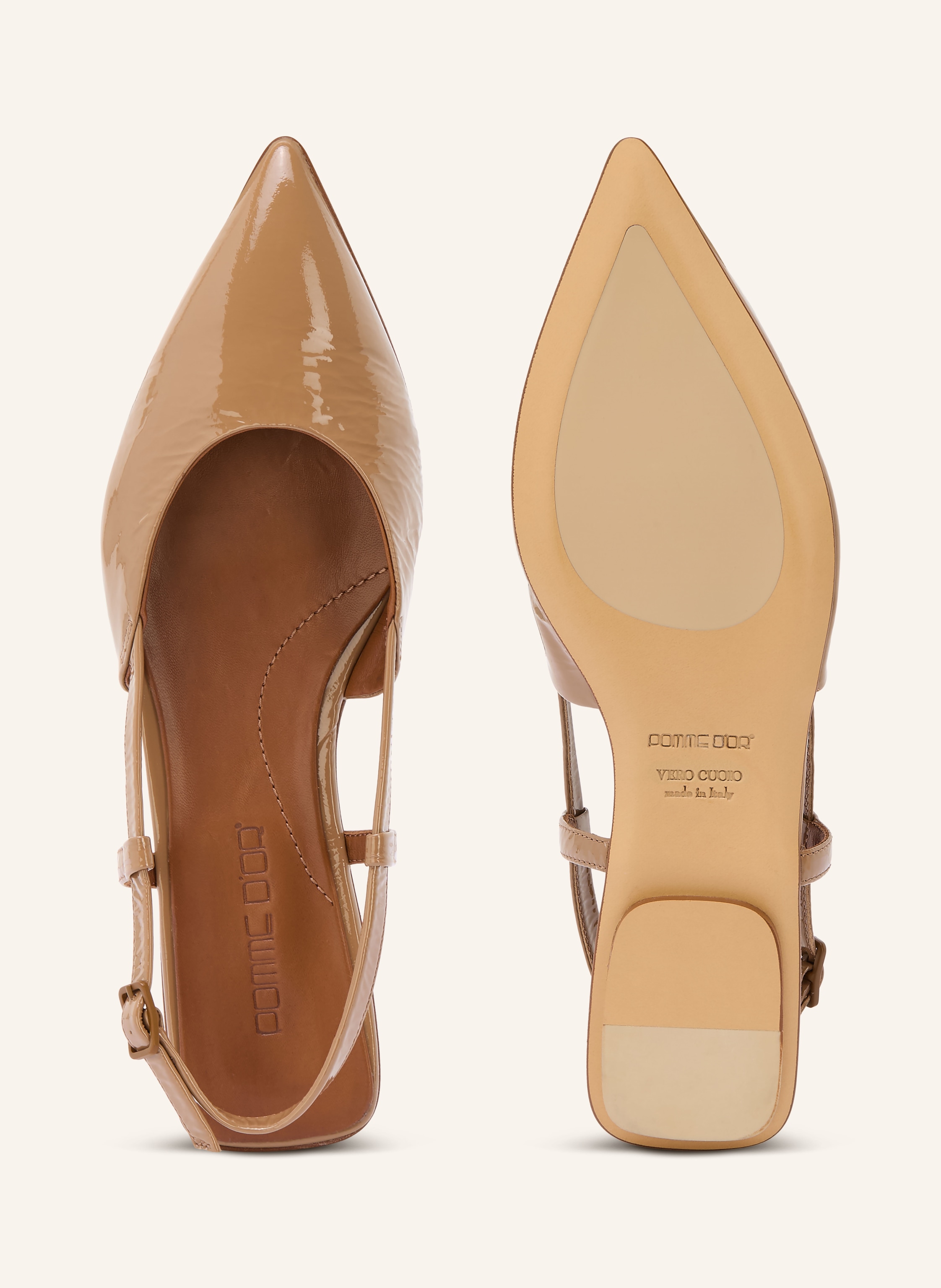 Thumbnail - Pomme D'or Slingballerinas Anya braun