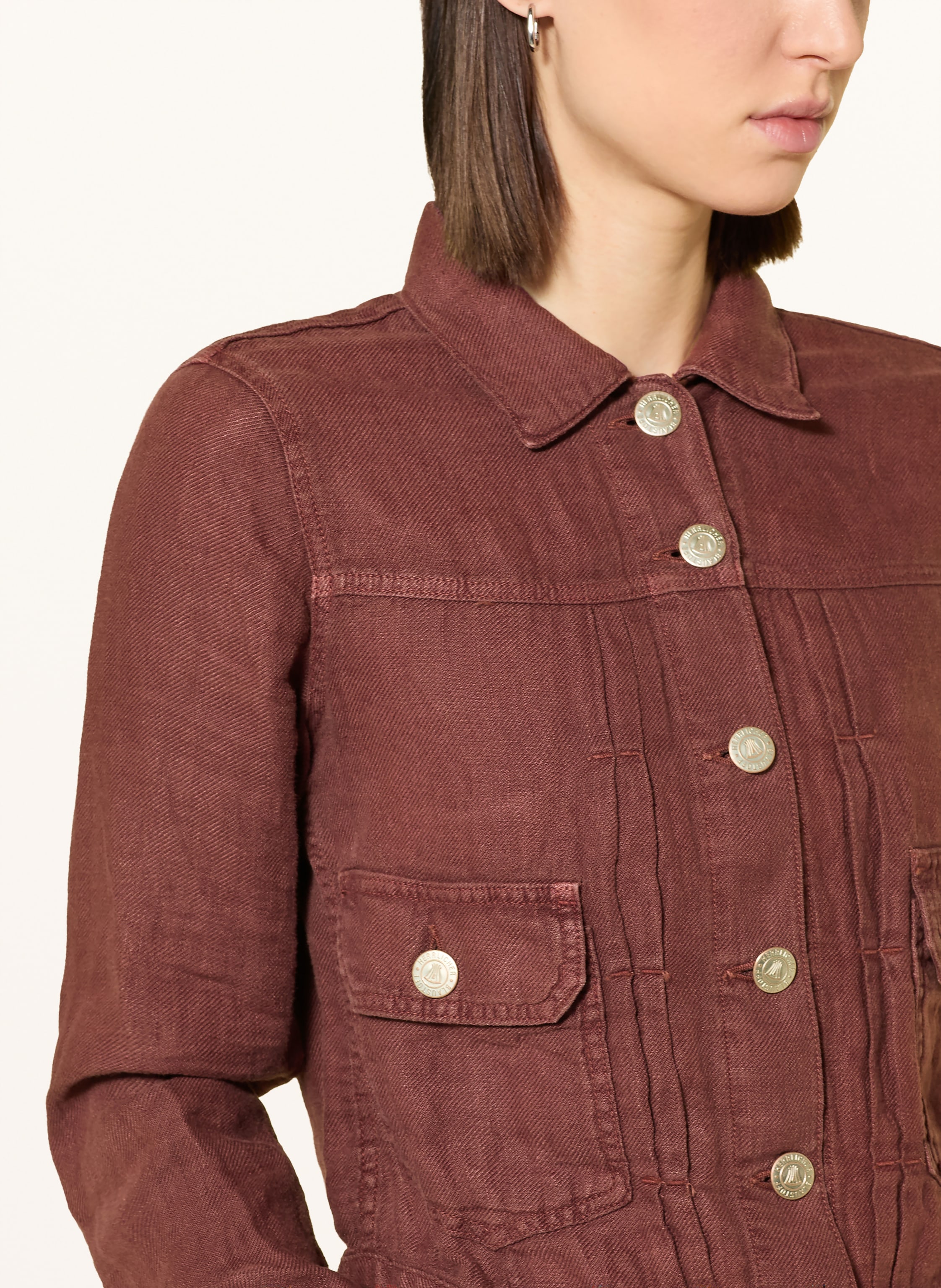 Thumbnail - Herrlicher Jacke Dotty Aus Leinen rot