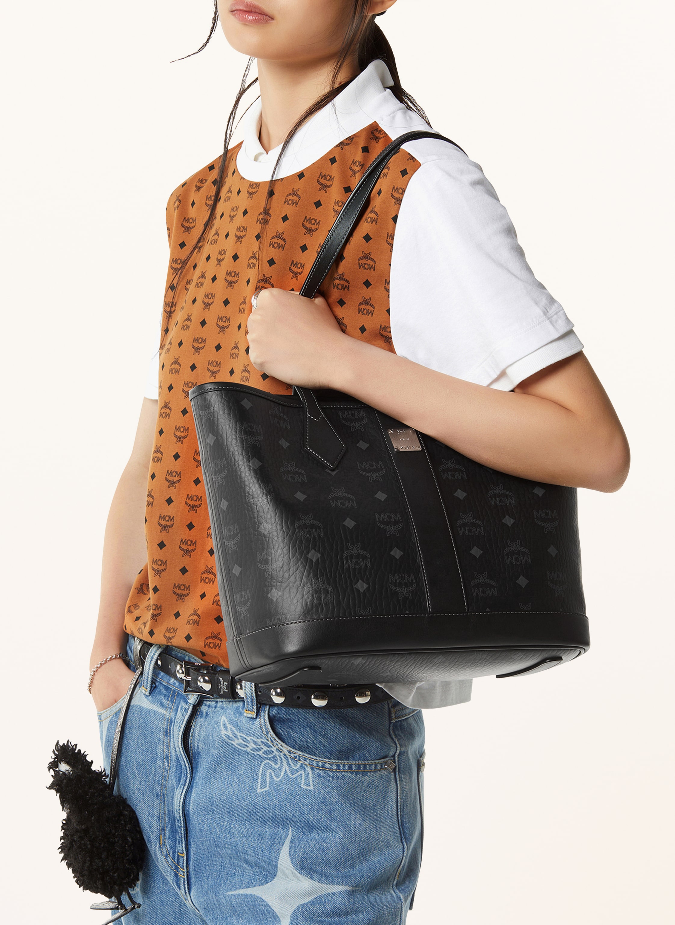 Thumbnail - Mcm Shopper Liz Mit Pouch schwarz