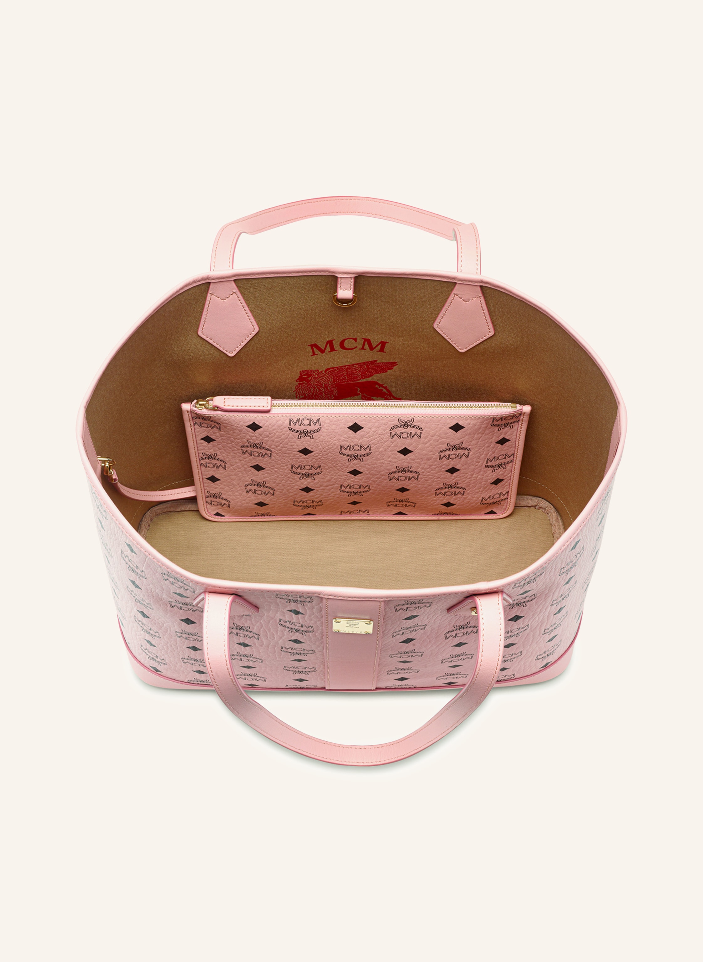 Thumbnail - Mcm Shopper Liz Medium Mit Pouch rosa