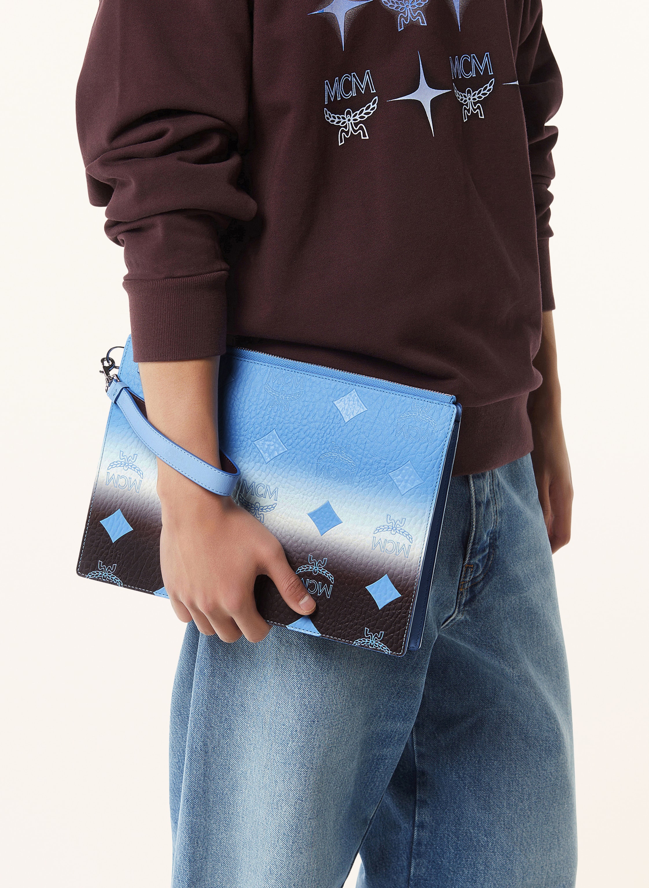 Thumbnail - Mcm Pouch Aren Small blau