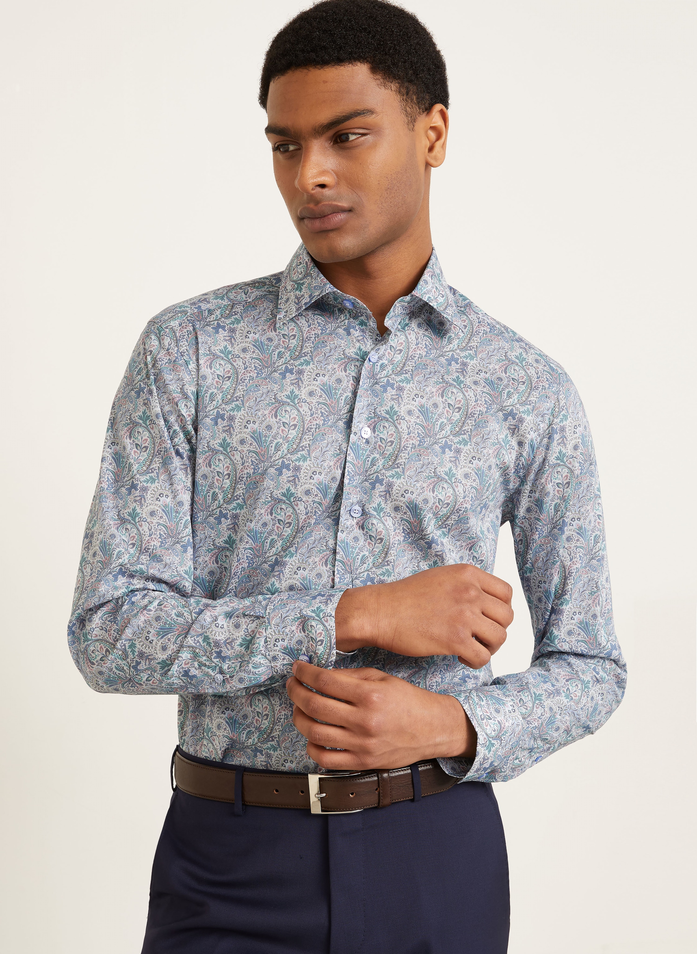 Thumbnail - Etro Hemd Slim Fit blau