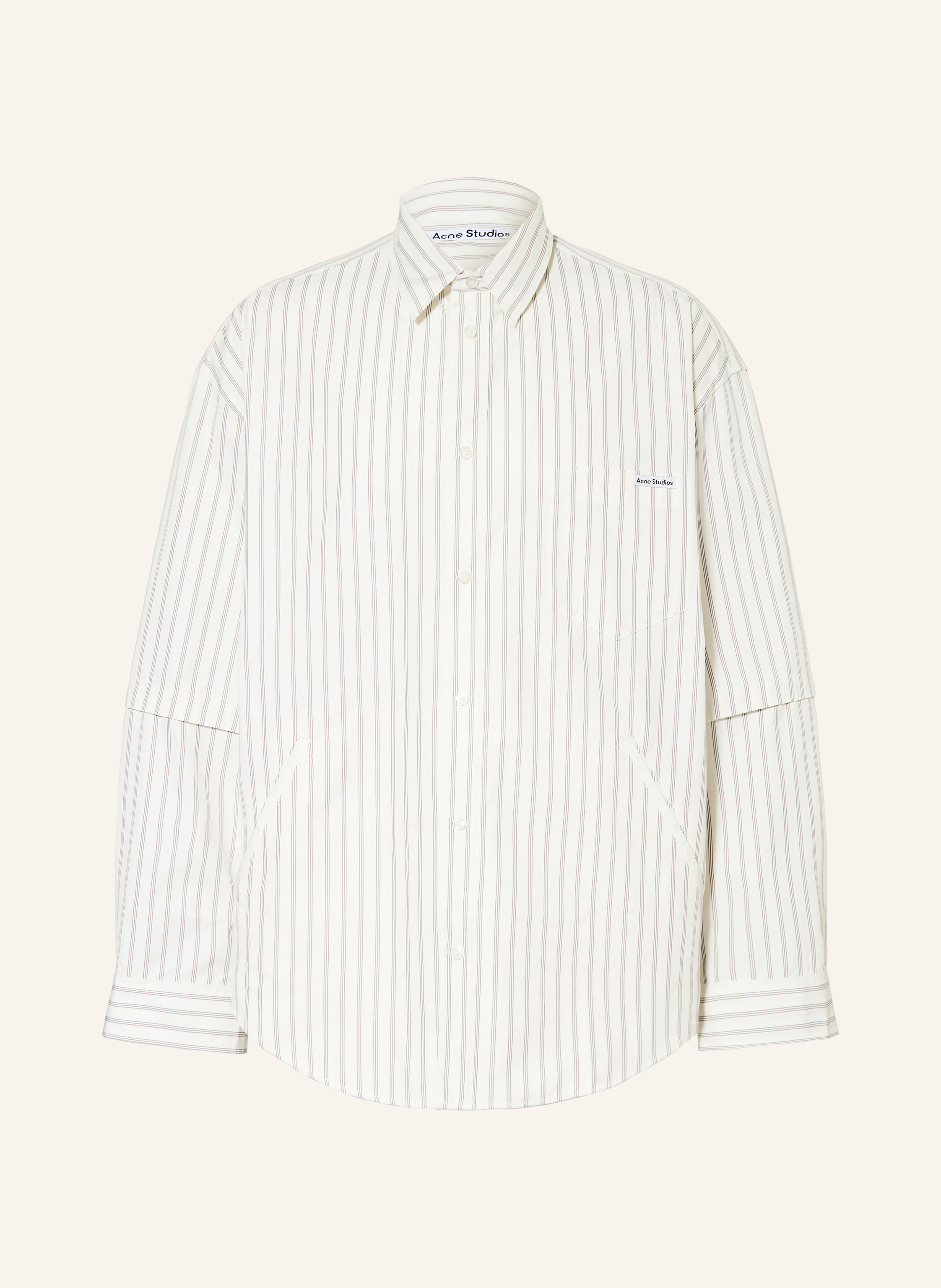 Acne Studios Acne Studios Hemd Loose Fit grau in ECRU / GRAU