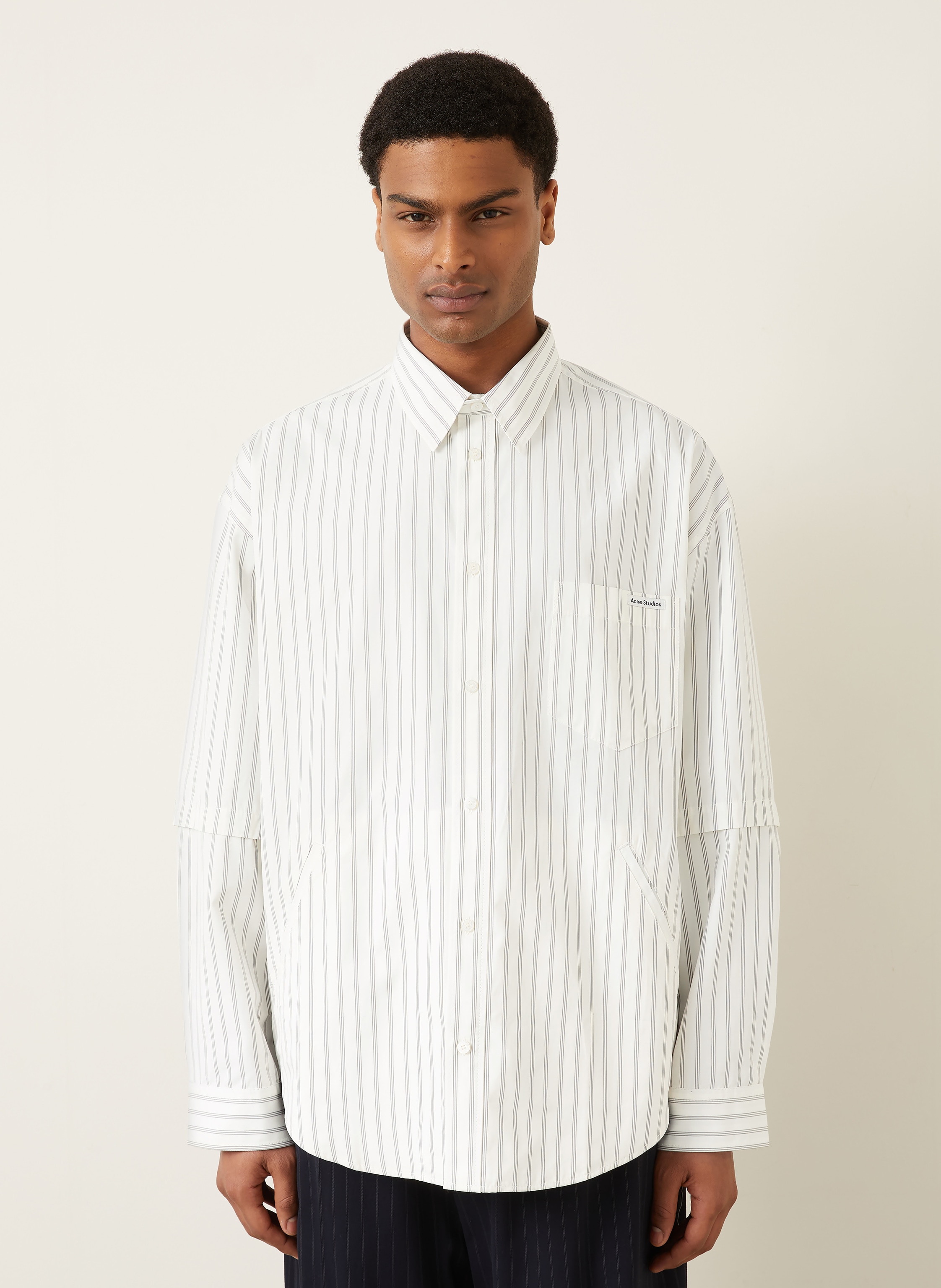 Thumbnail - Acne Studios Hemd Loose Fit grau