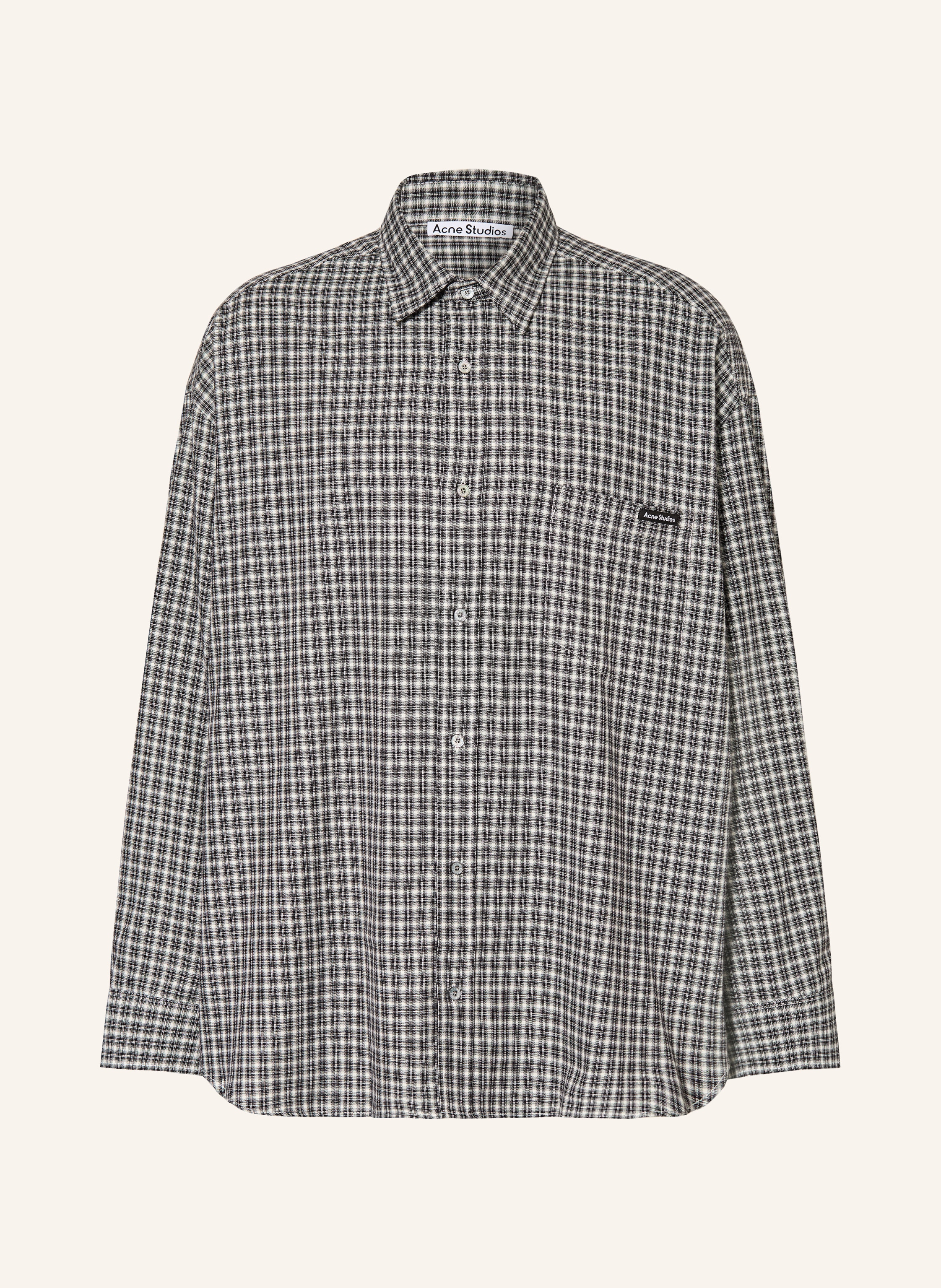 Acne Studios Acne Studios Flanellhemd Loose Fit schwarz in SCHWARZ / WEISS