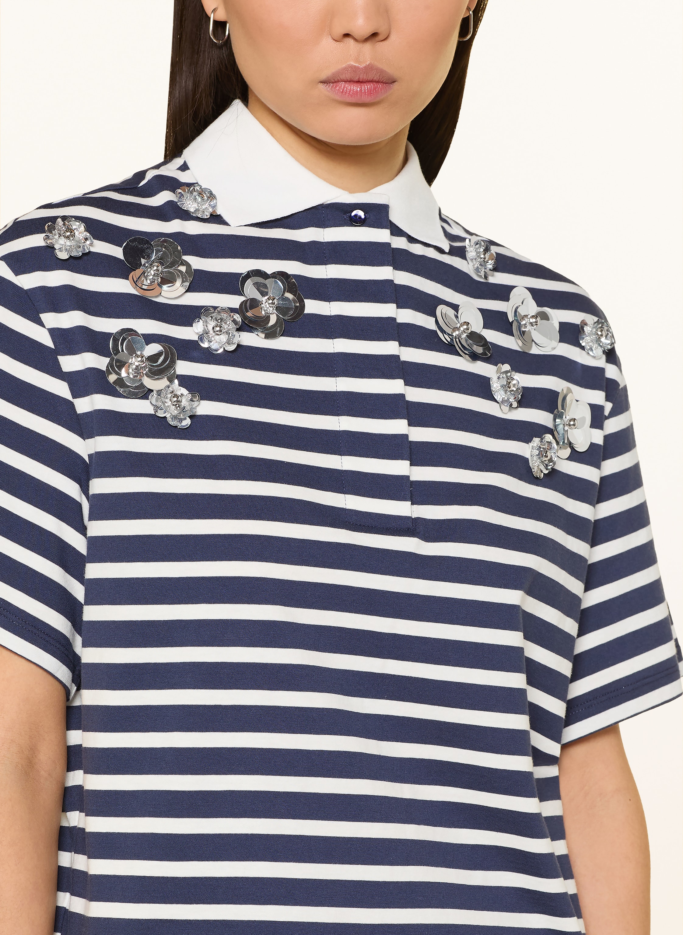 Thumbnail - Rich & Royal Jersey-Poloshirt Mit Pailletten blau