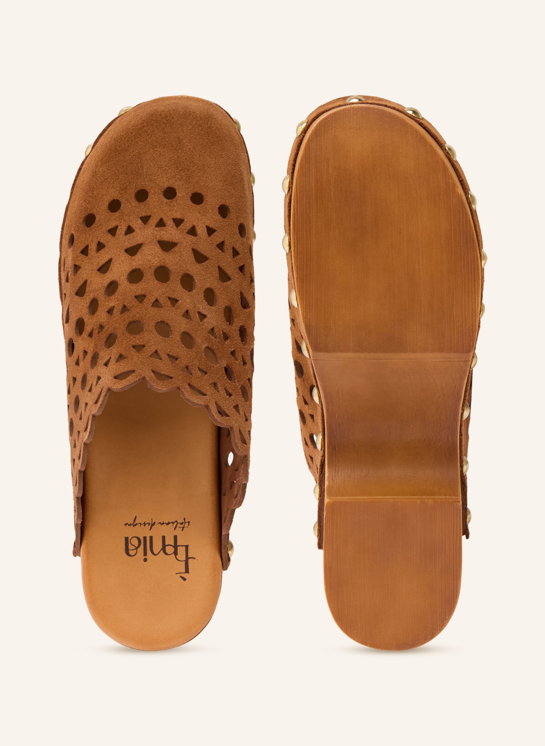 Thumbnail - È Mia Clogs Mit Nieten braun