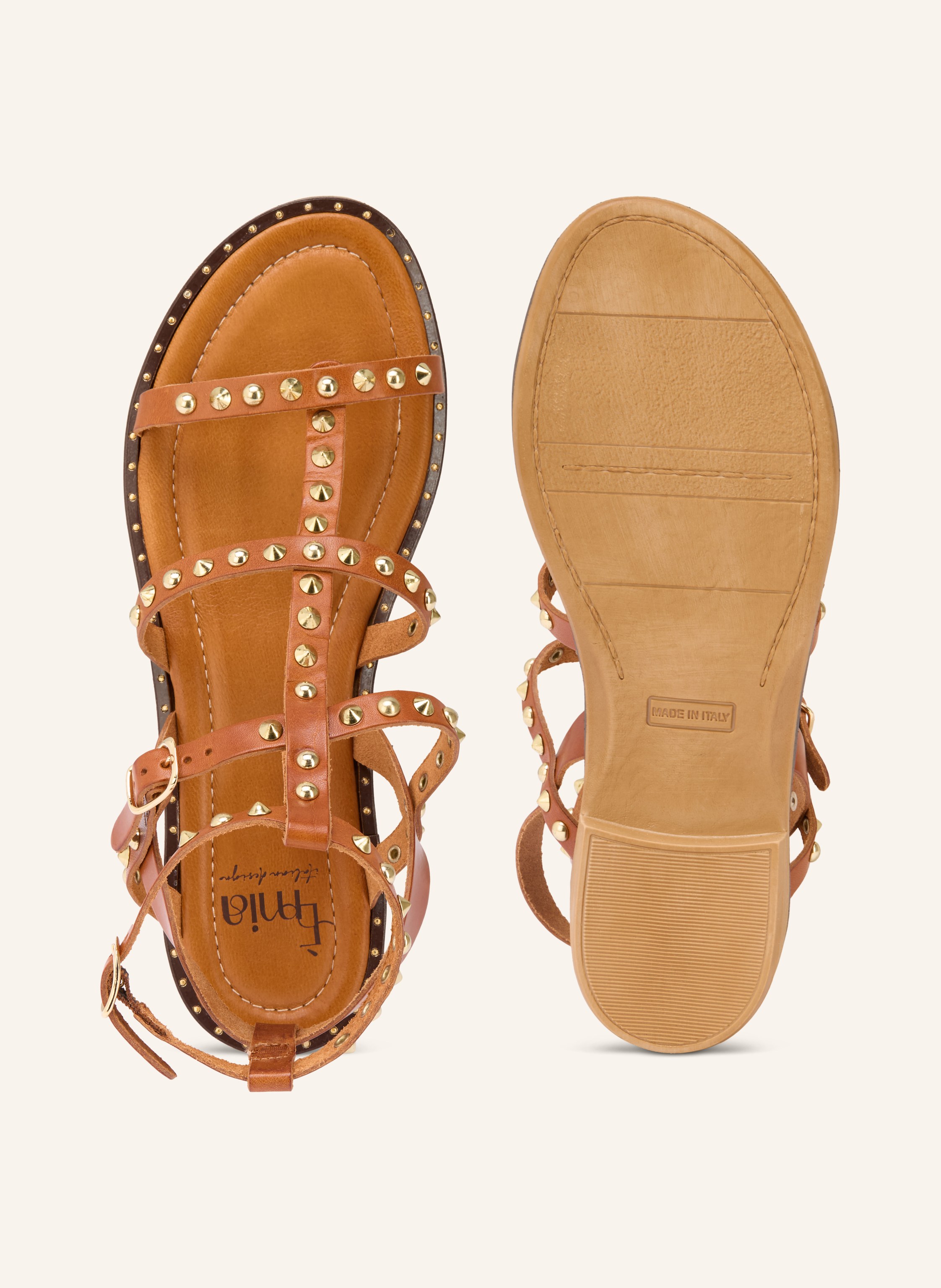 Thumbnail - È Mia Sandalen Mit Nieten braun