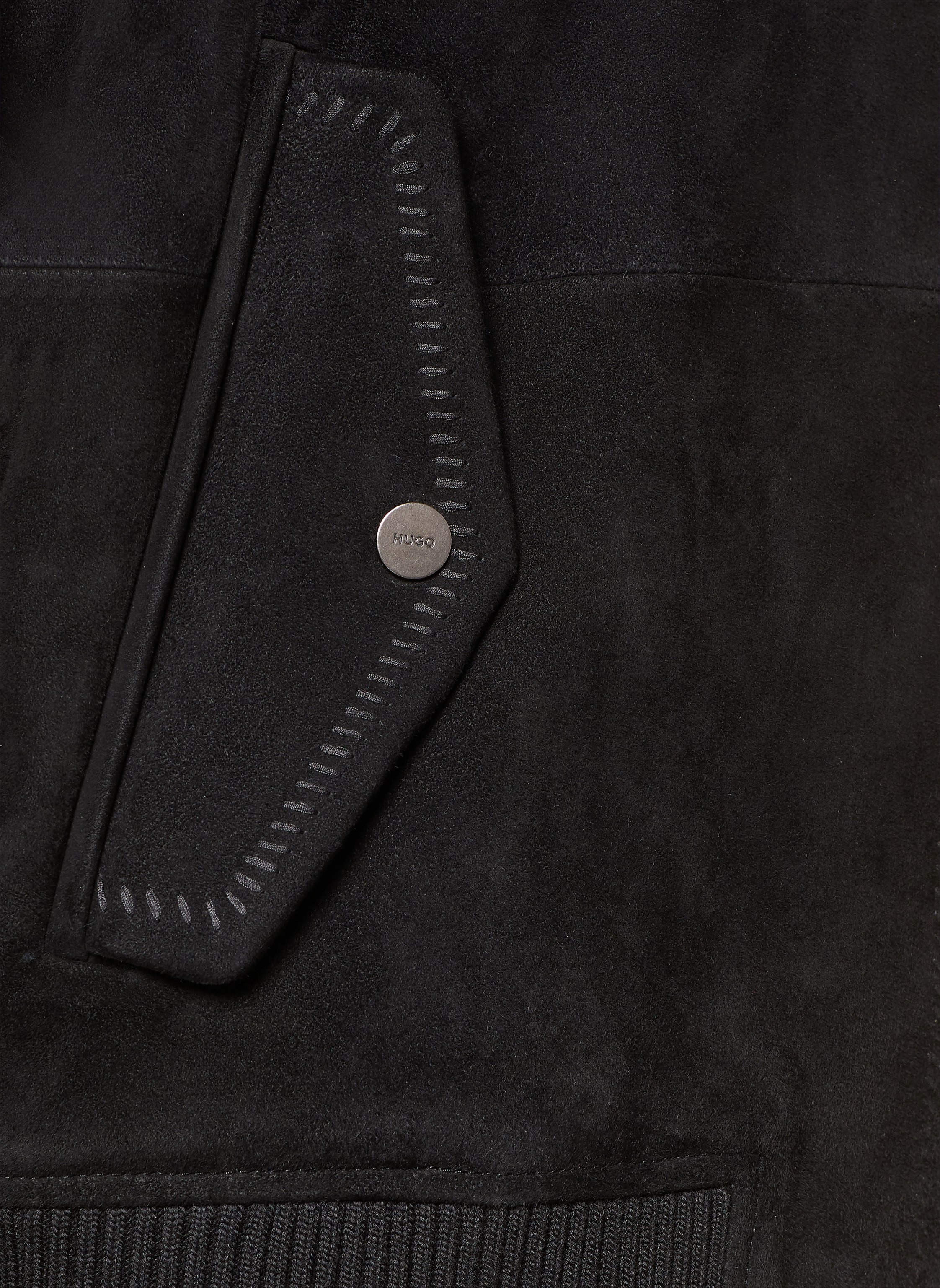 Thumbnail - Hugo Lederblouson Lemai schwarz