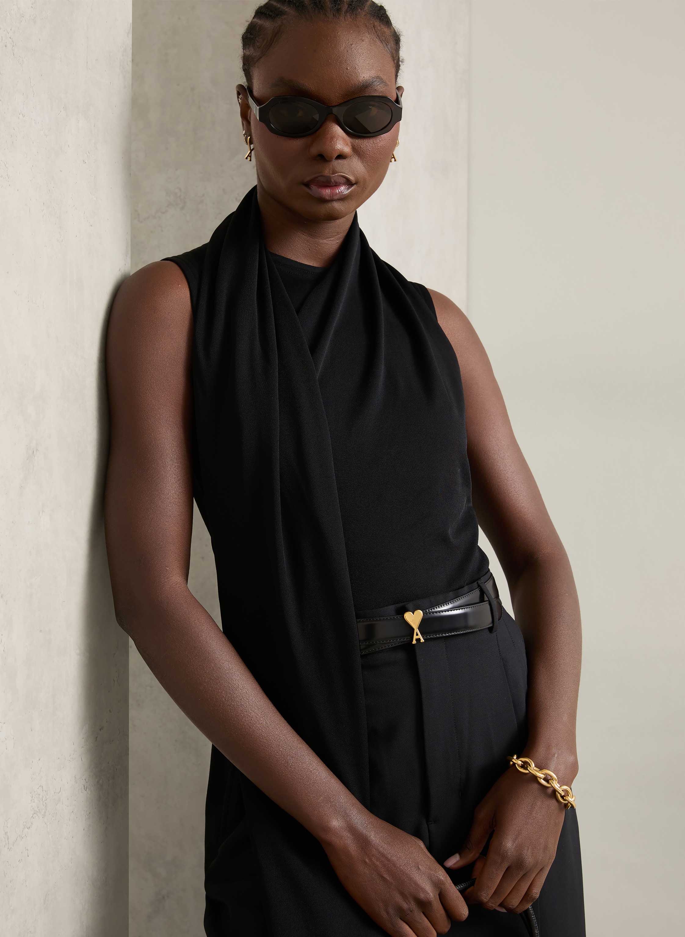 Thumbnail - Ami Paris Blusentop Mit Schluppe schwarz